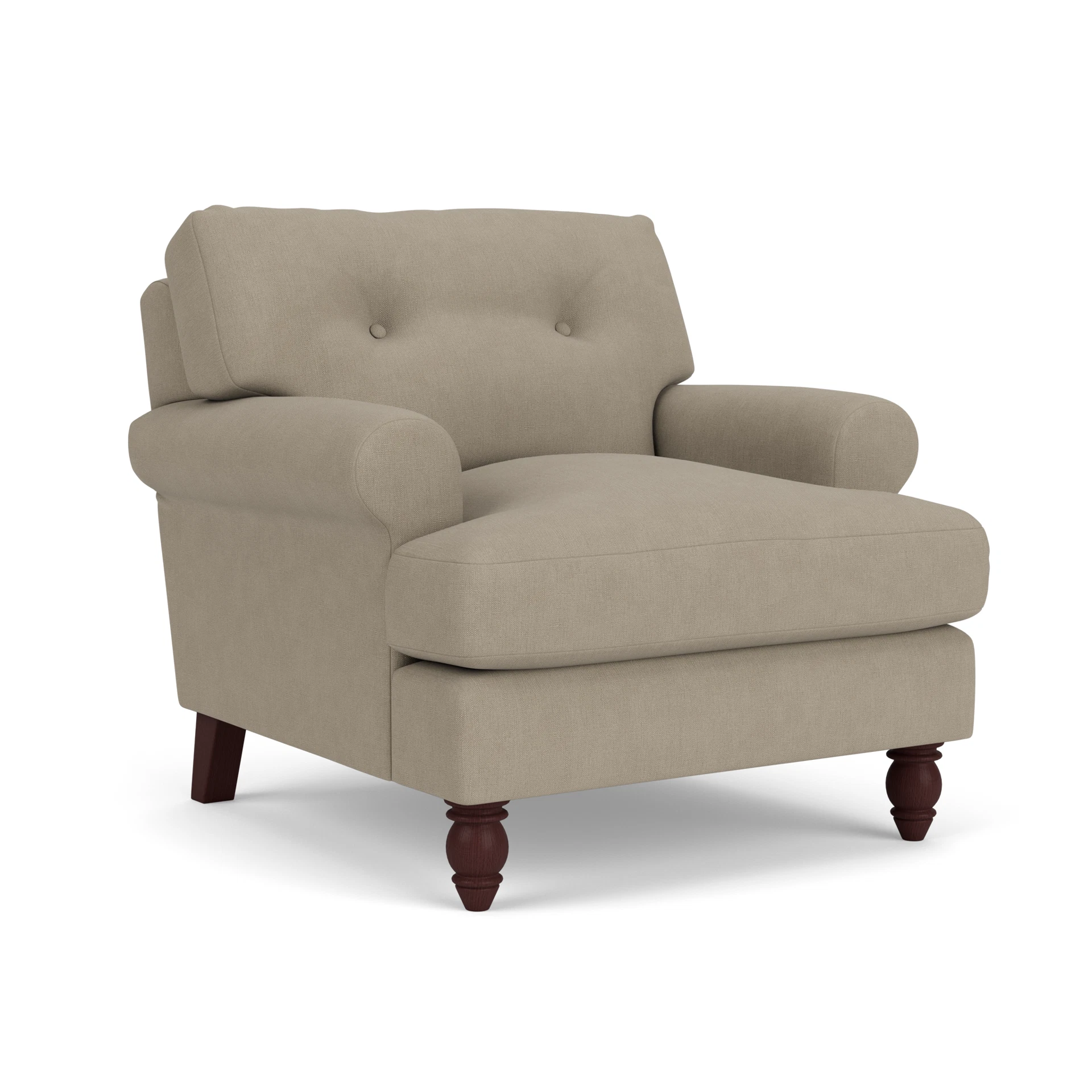 Talbot Armchair in House Linen Mix - Dove Grey with Light legs