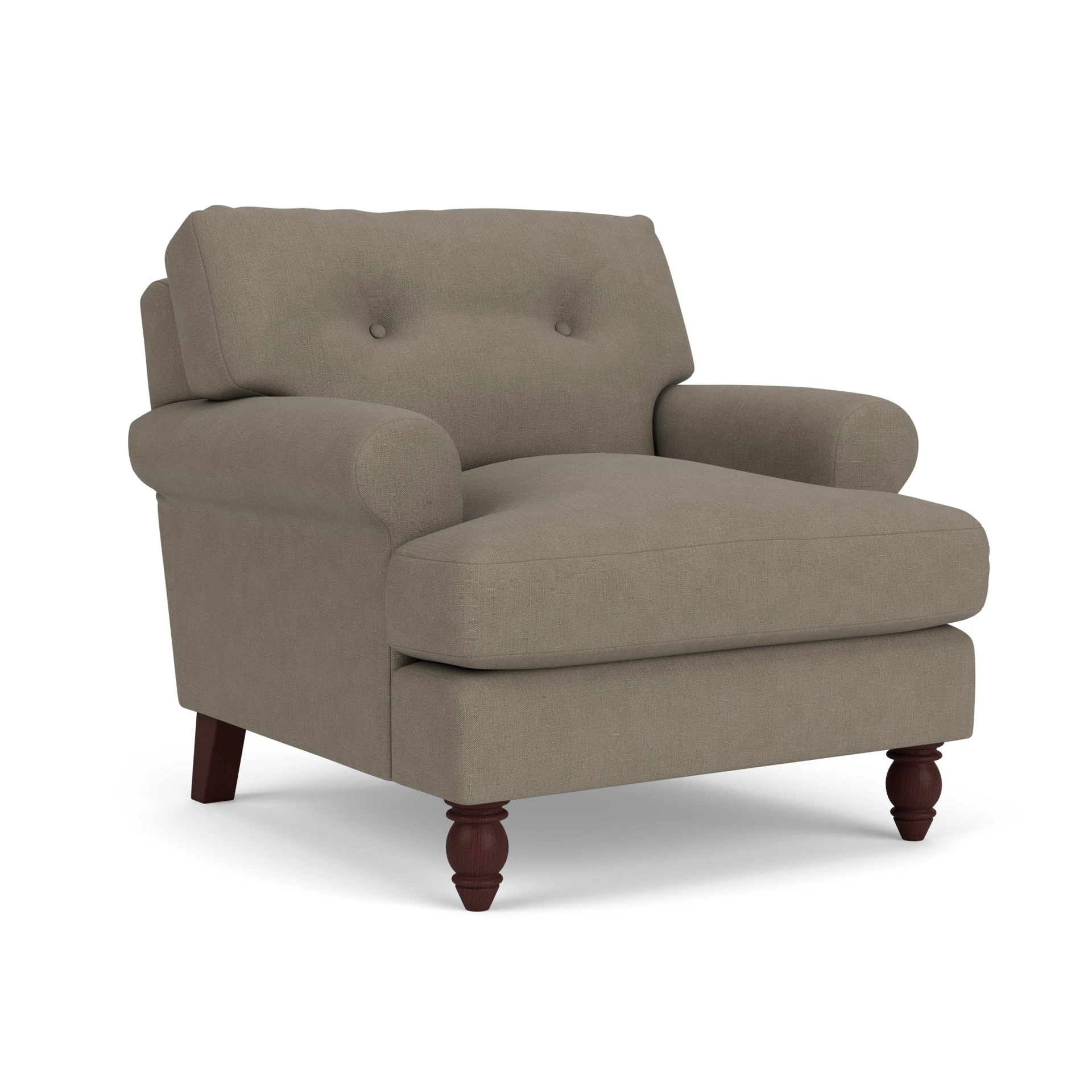 Talbot Armchair in House Linen Mix - Mid Grey with Light legs
