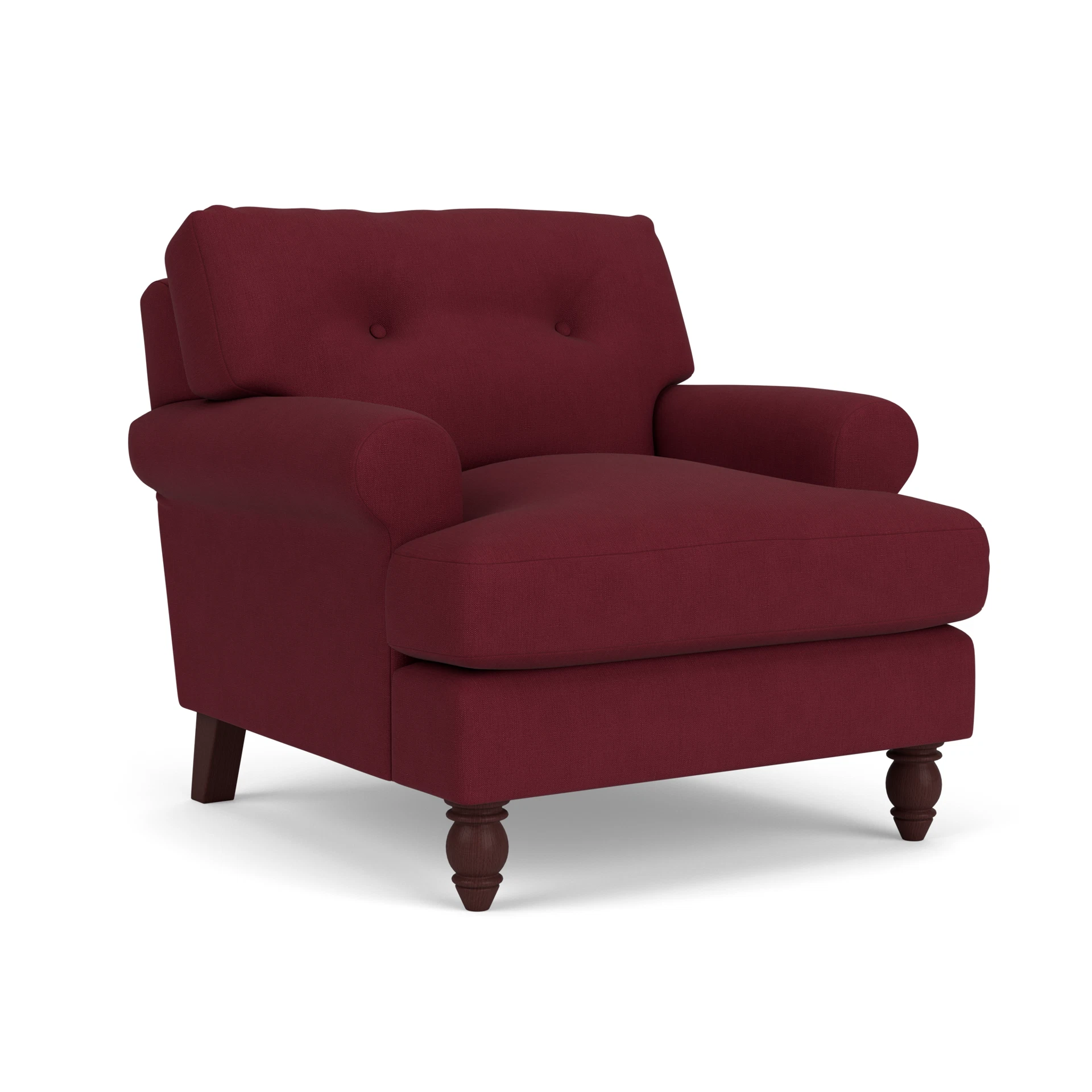 Talbot Armchair in House Linen Mix - Rosehip with Light legs