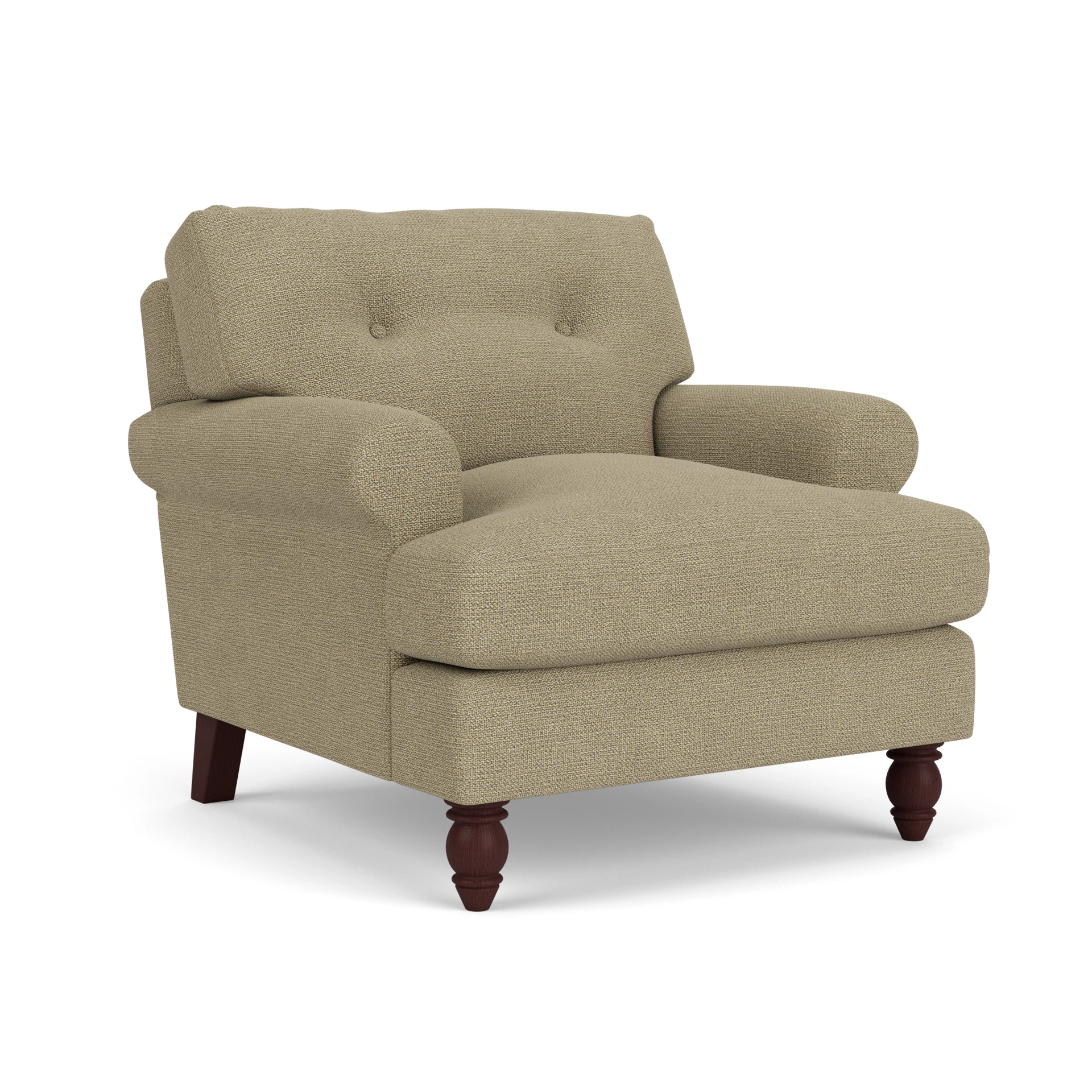 Talbot Armchair in House Weave - Green Marl with Light legs