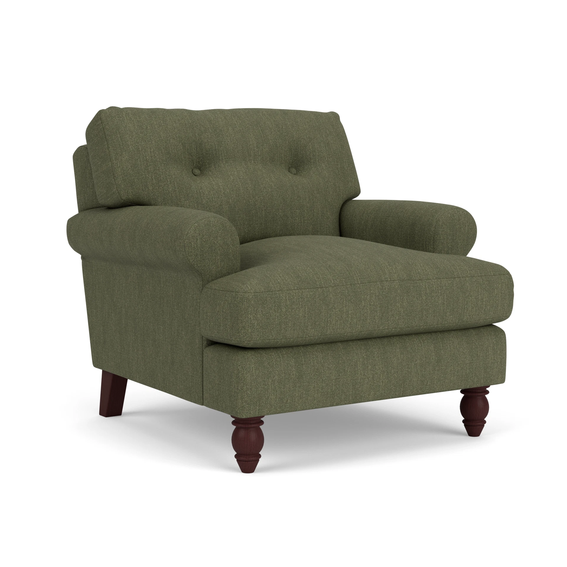 Talbot Armchair in Luxury Italian Linen - Fern with Light legs