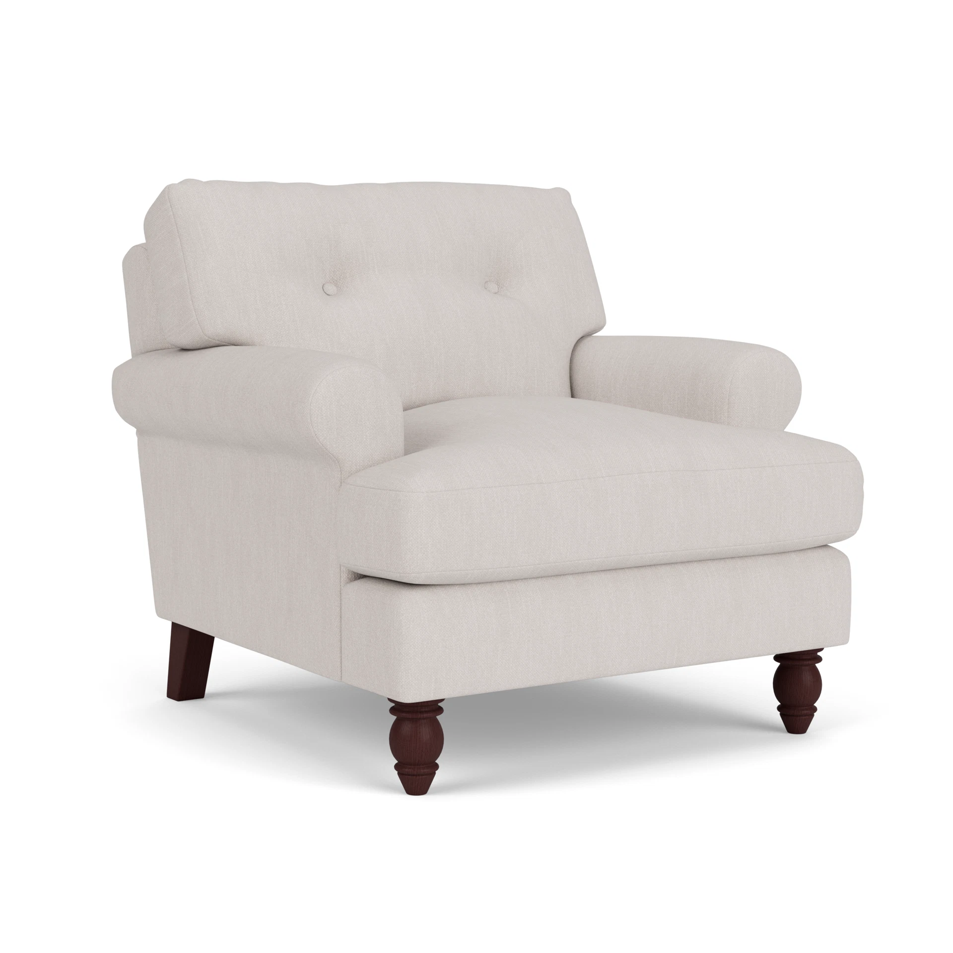 Talbot Armchair in Luxury Italian Linen - Soft White with Light legs