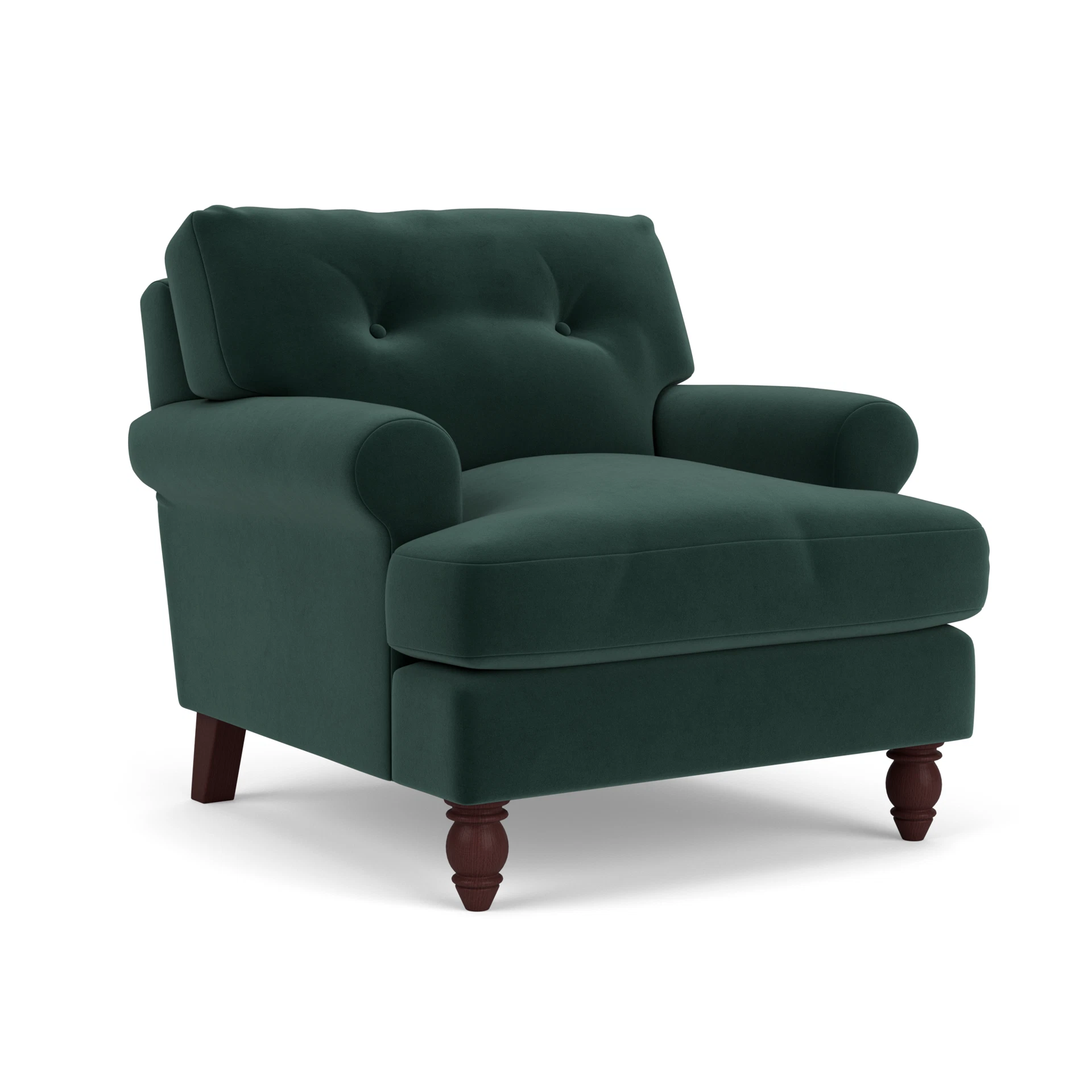 Talbot Armchair in Matt Velvet - Lake with Light legs