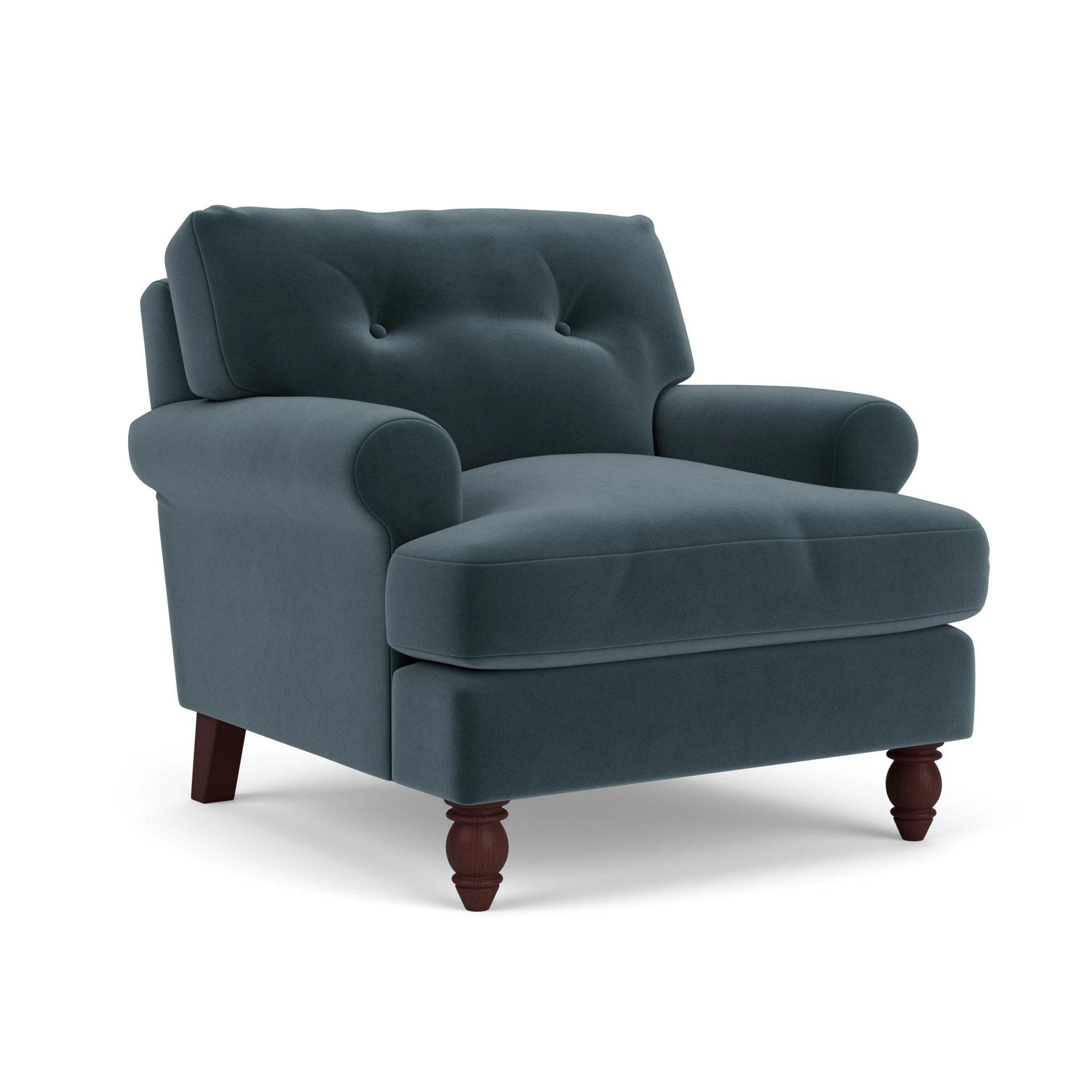 Talbot Armchair in Matt Velvet - Night Sky with Light legs