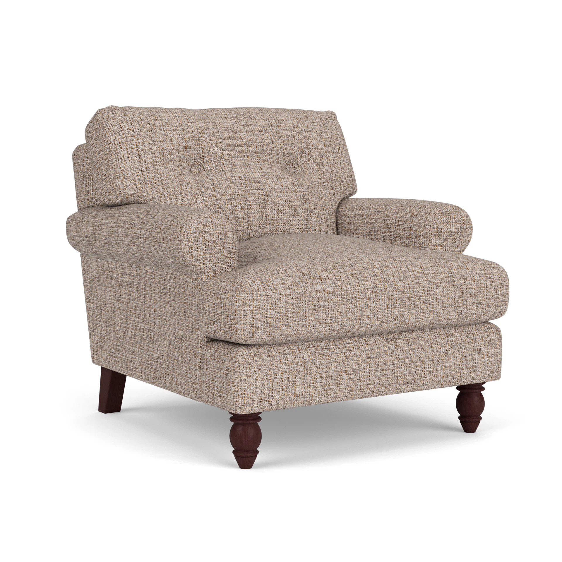 Talbot Armchair in Textured Weave - Natural Mix with Light legs