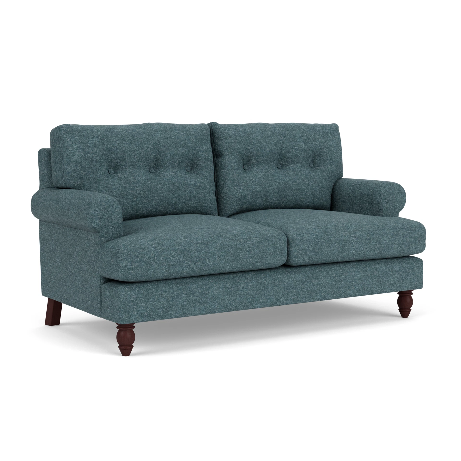 Talbot Large 2 Seater Sofa in Aquaclean Oxford - Lake Marl with Light legs