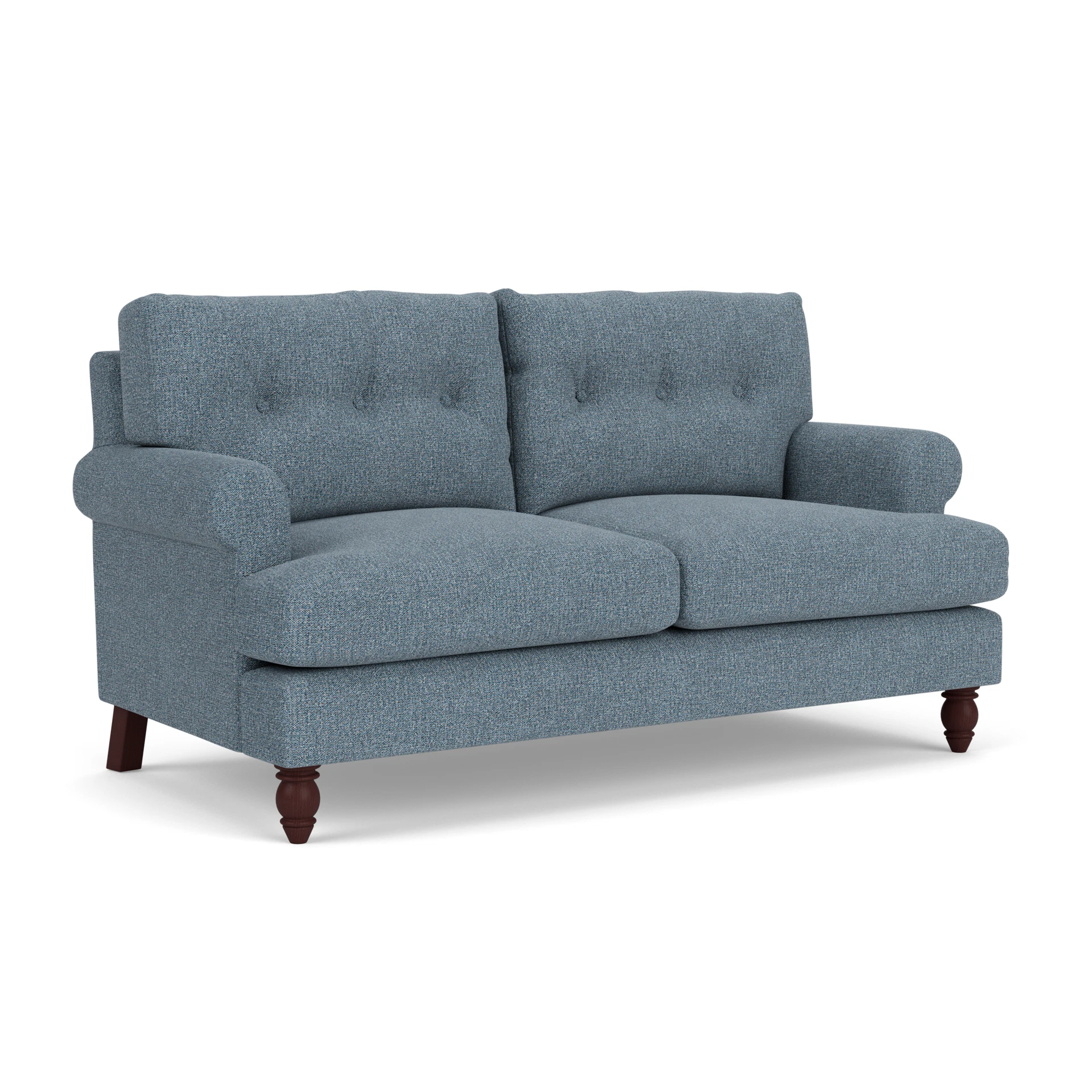 Talbot Large 2 Seater Sofa in Aquaclean Oxford - Mid Blue with Light legs