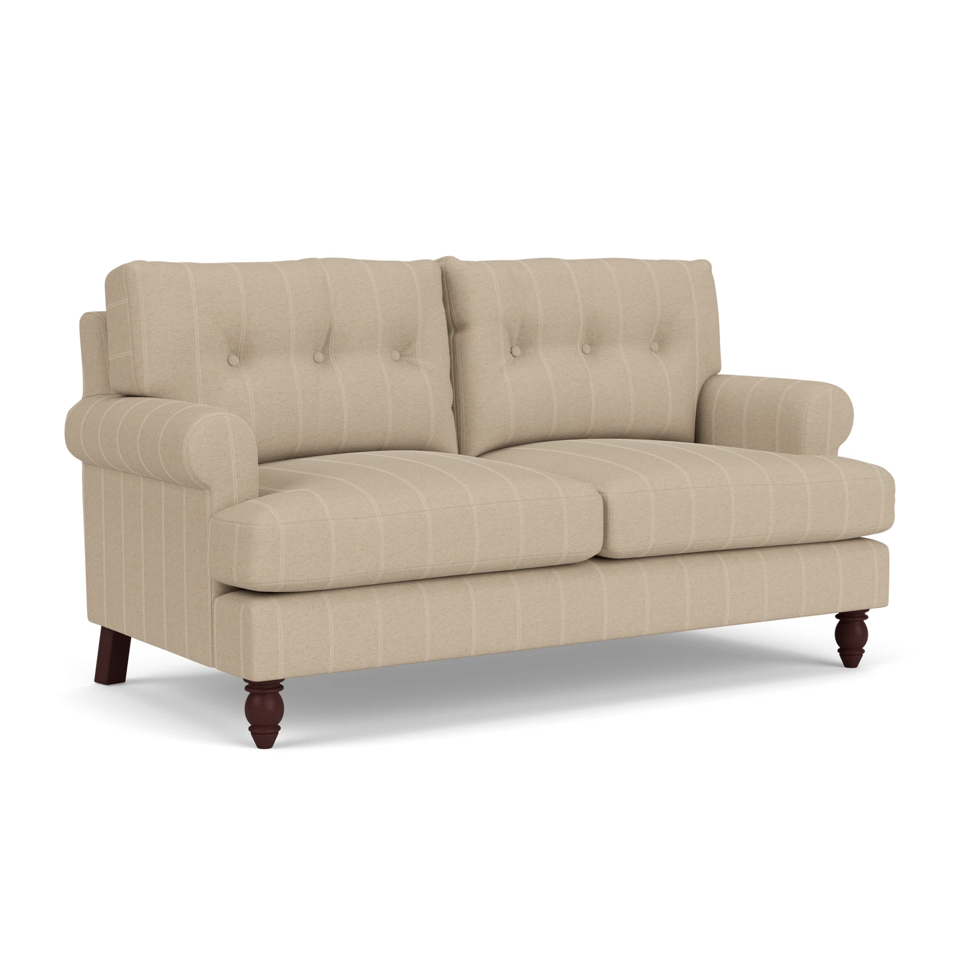 Talbot Large 2 Seater Sofa in Compton Stripe - Natural with Light legs