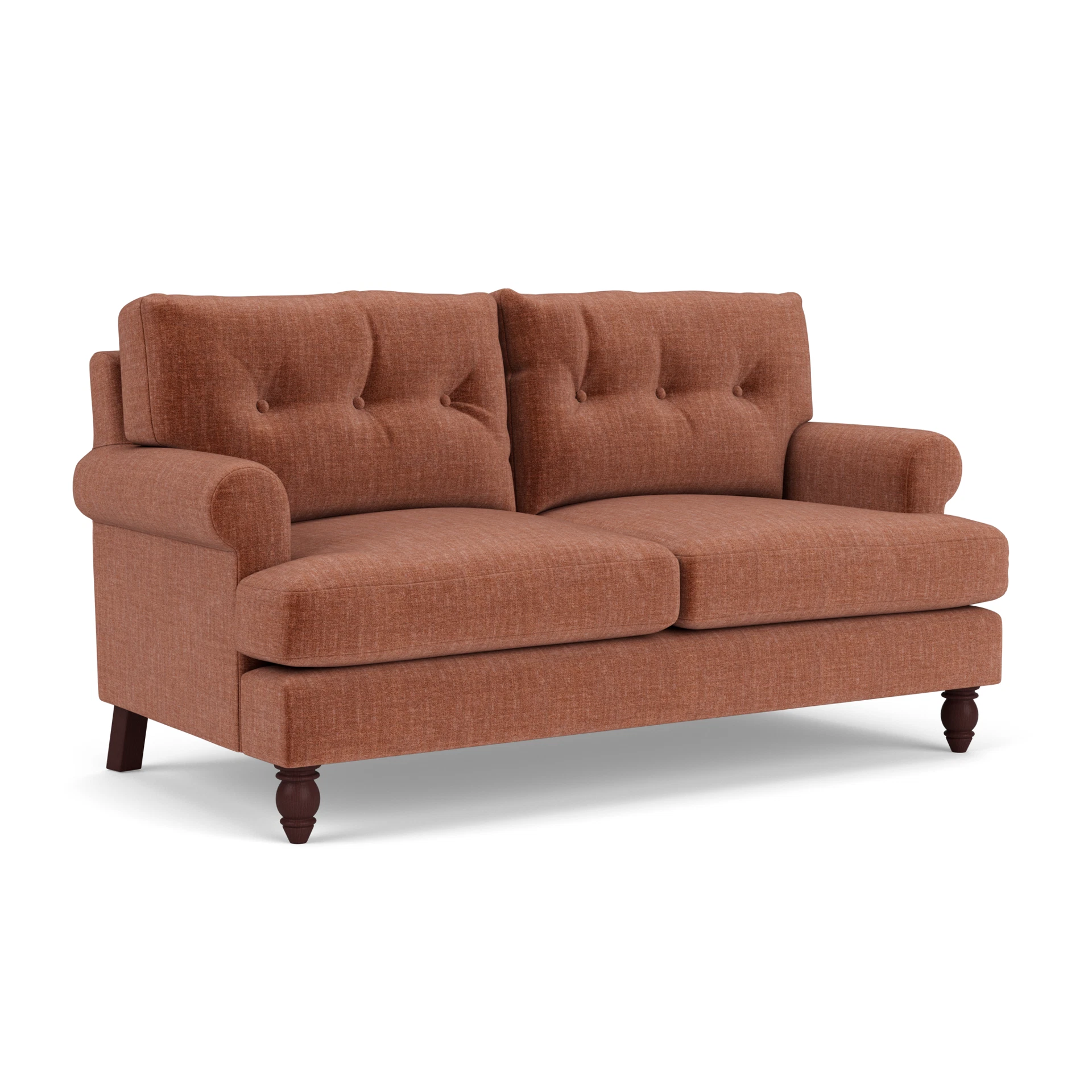 Talbot Large 2 Seater Sofa in Eco Chenille - Cinnamon with Light legs