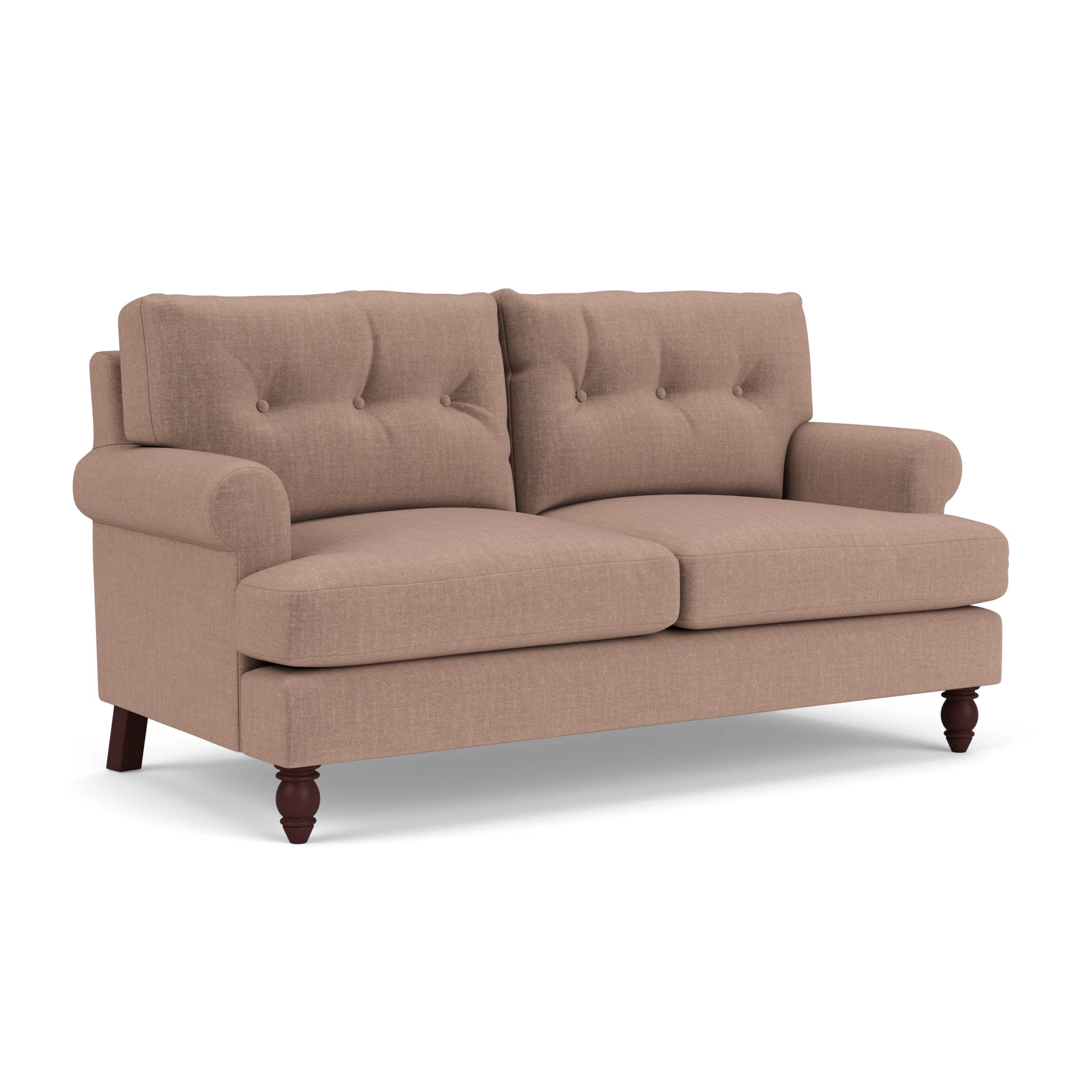Talbot Large 2 Seater Sofa in Eco Chenille - Dusky Rose with Light legs