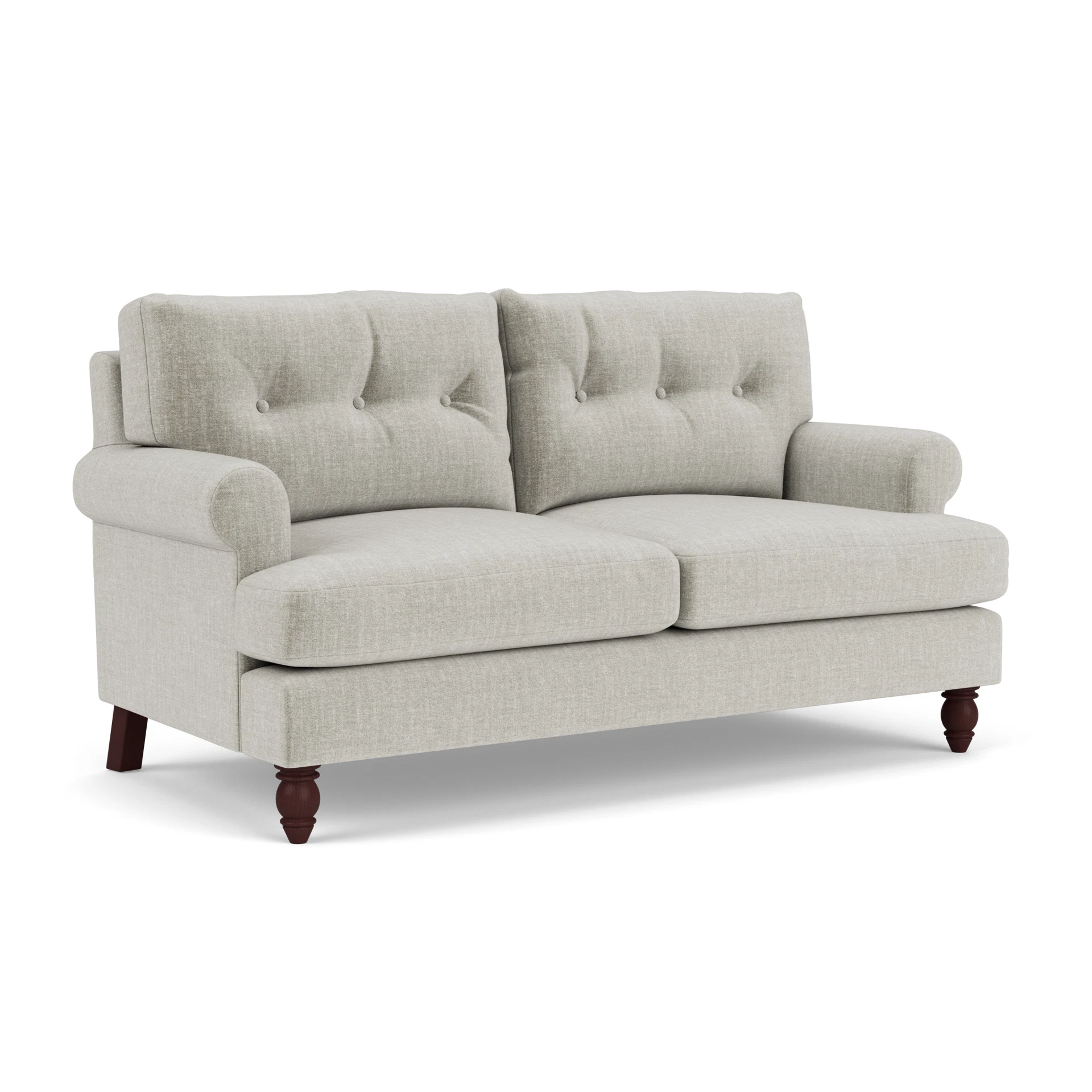Talbot Large 2 Seater Sofa in Eco Chenille - Grey Mist with Light legs