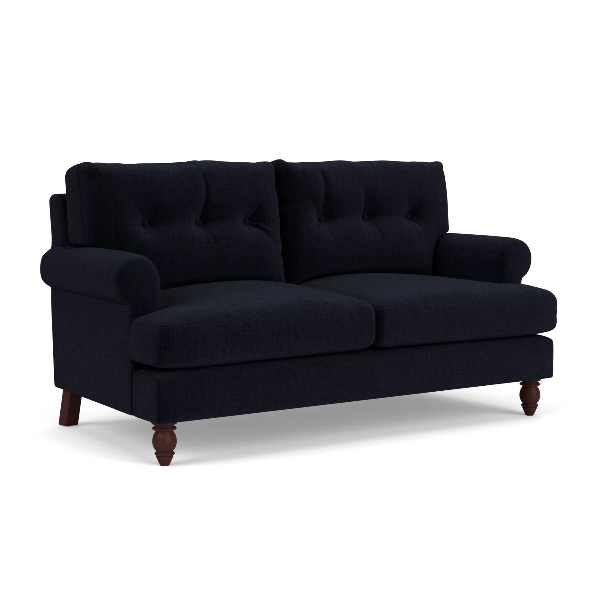 Talbot Large 2 Seater Sofa in Eco Chenille - Ink with Light legs