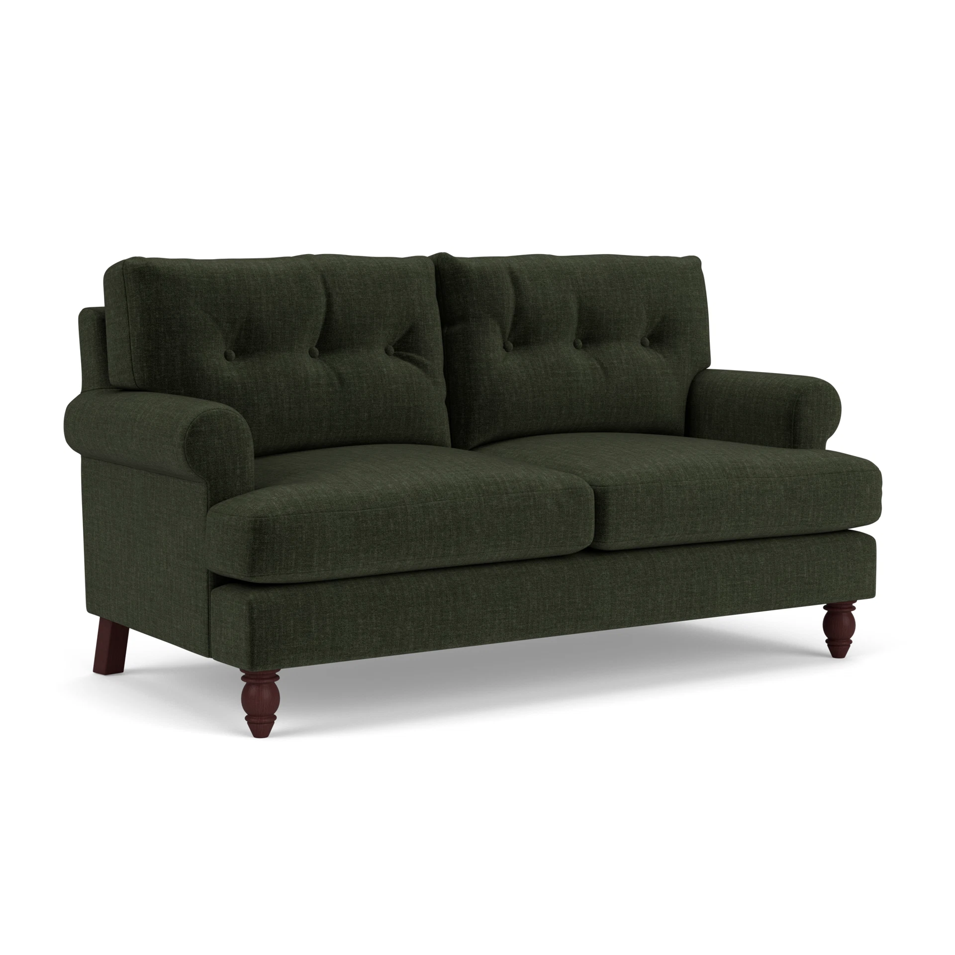Talbot Large 2 Seater Sofa in Eco Chenille - Moss with Light legs