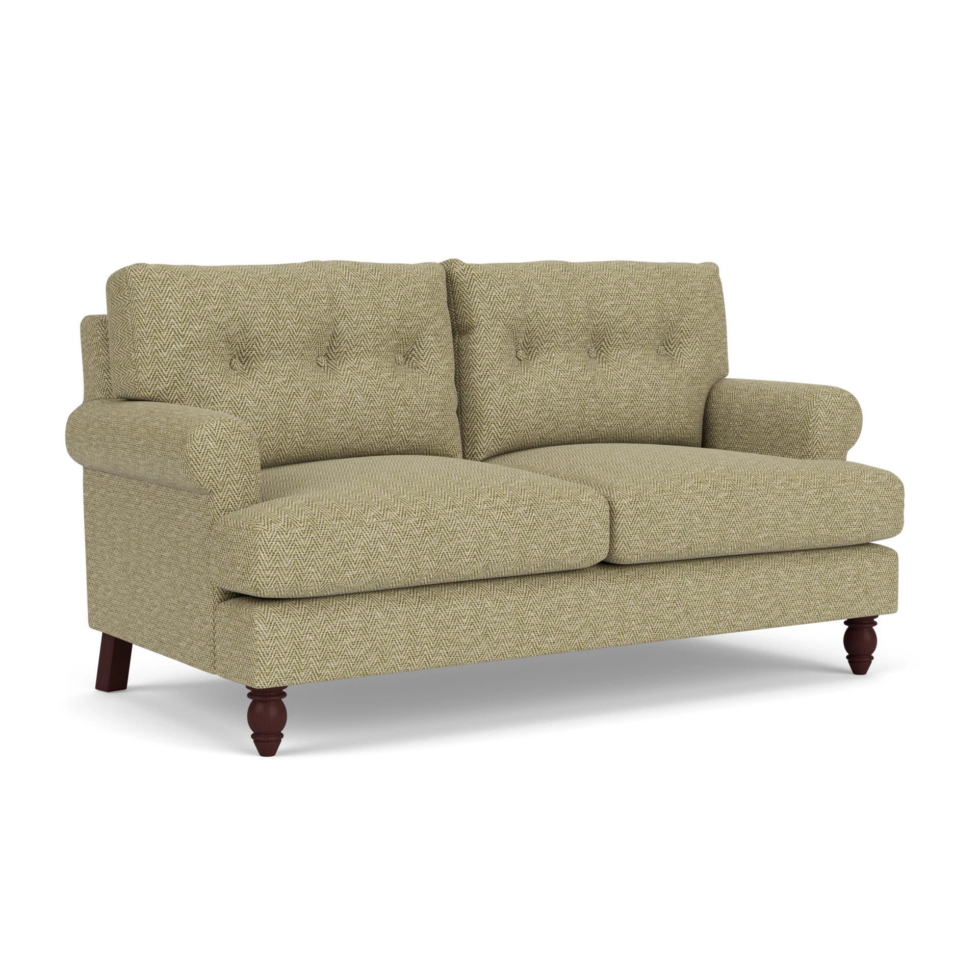 Talbot Large 2 Seater Sofa in Herringbone Weave - Apple with Light legs