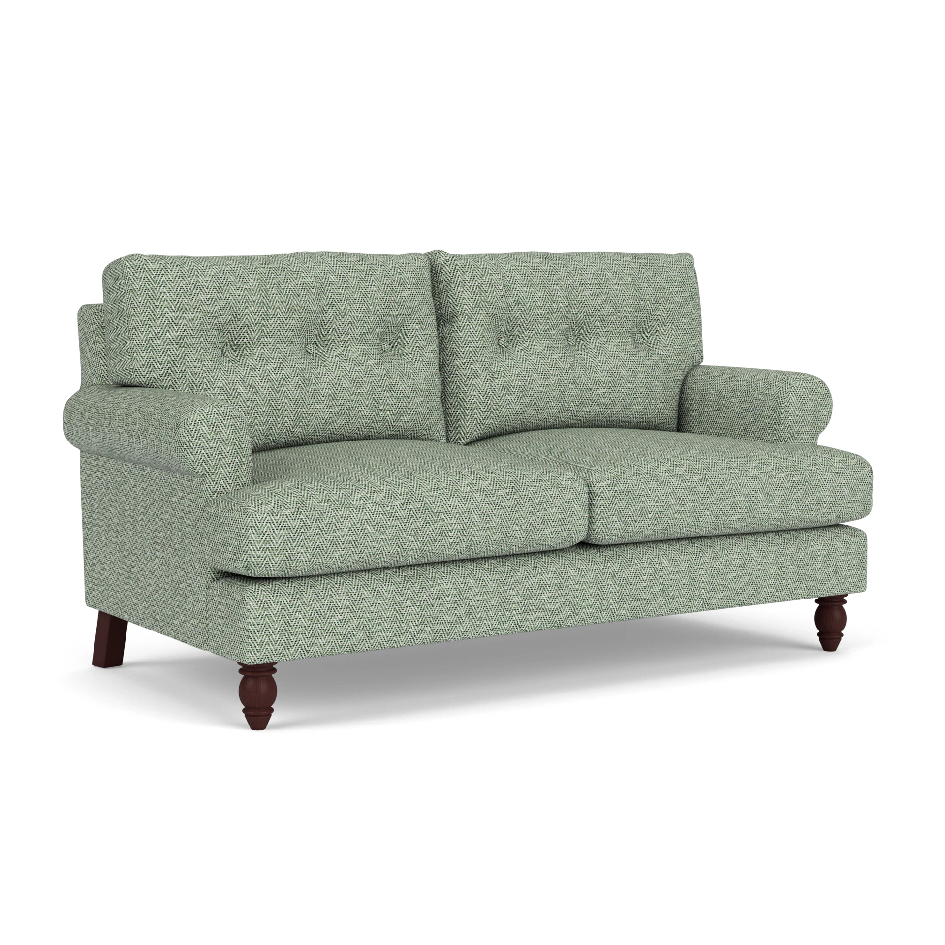Talbot Large 2 Seater Sofa in Herringbone Weave - Lake with Light legs