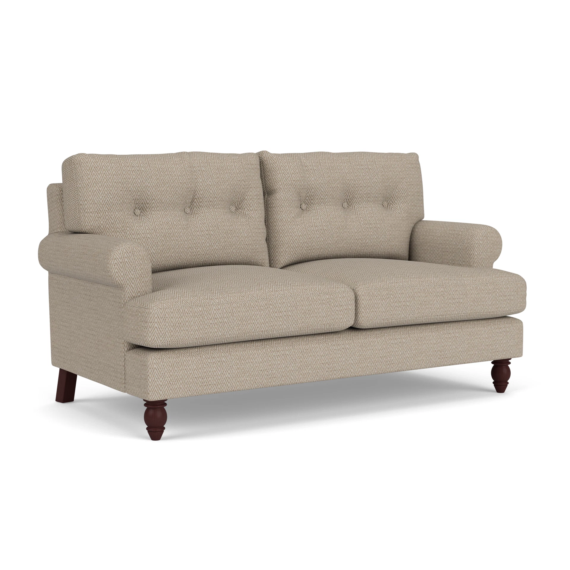 Talbot Large 2 Seater Sofa in Herringbone Weave - Natural with Light legs