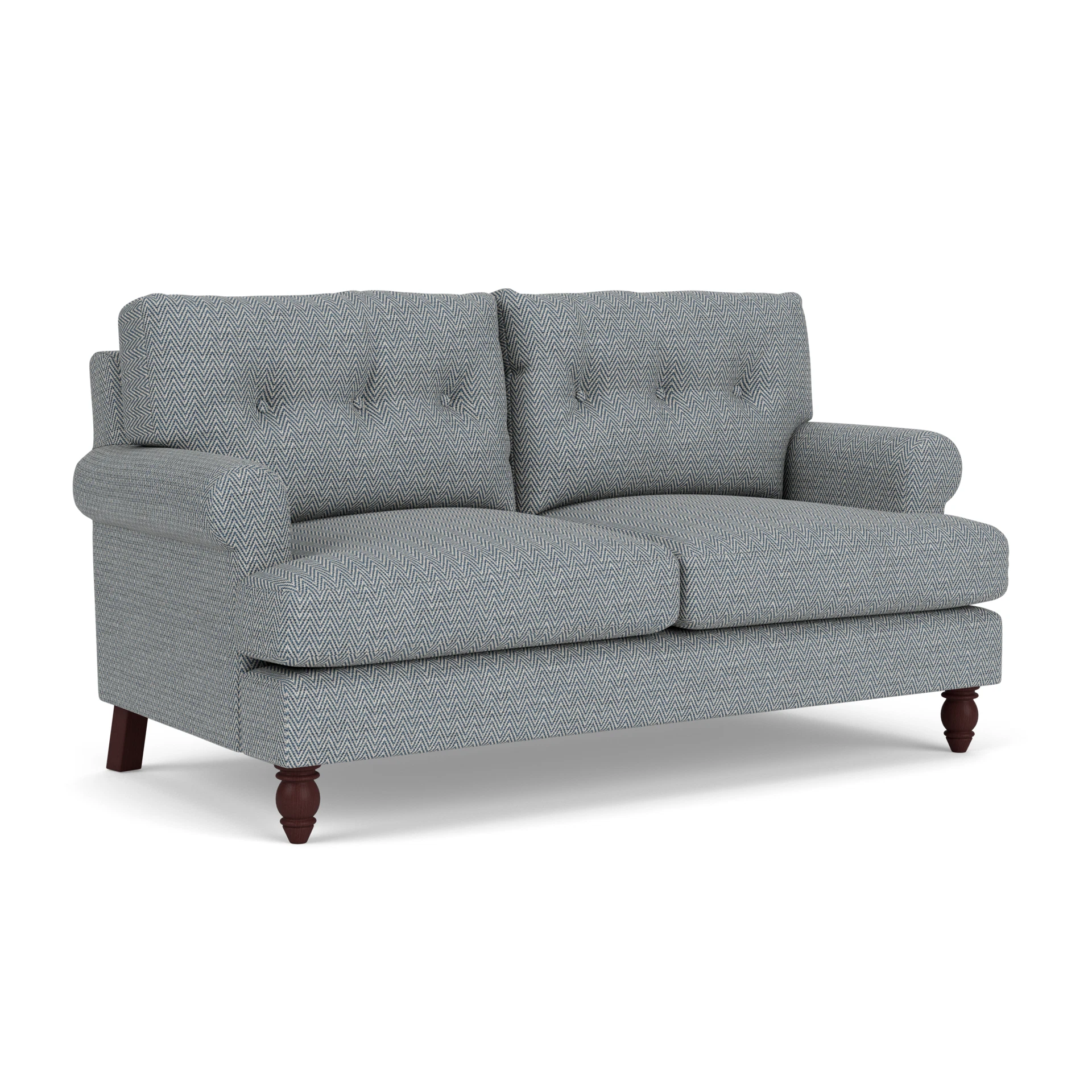 Talbot Large 2 Seater Sofa in Herringbone Weave - Navy with Light legs