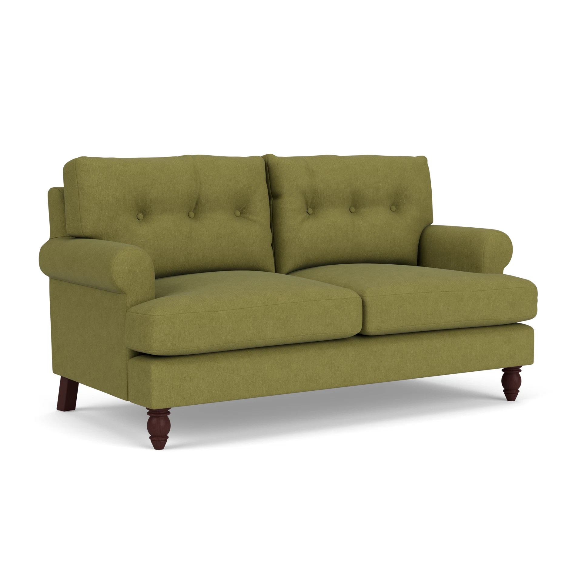Talbot Large 2 Seater Sofa in House Linen Mix - Apple with Light legs