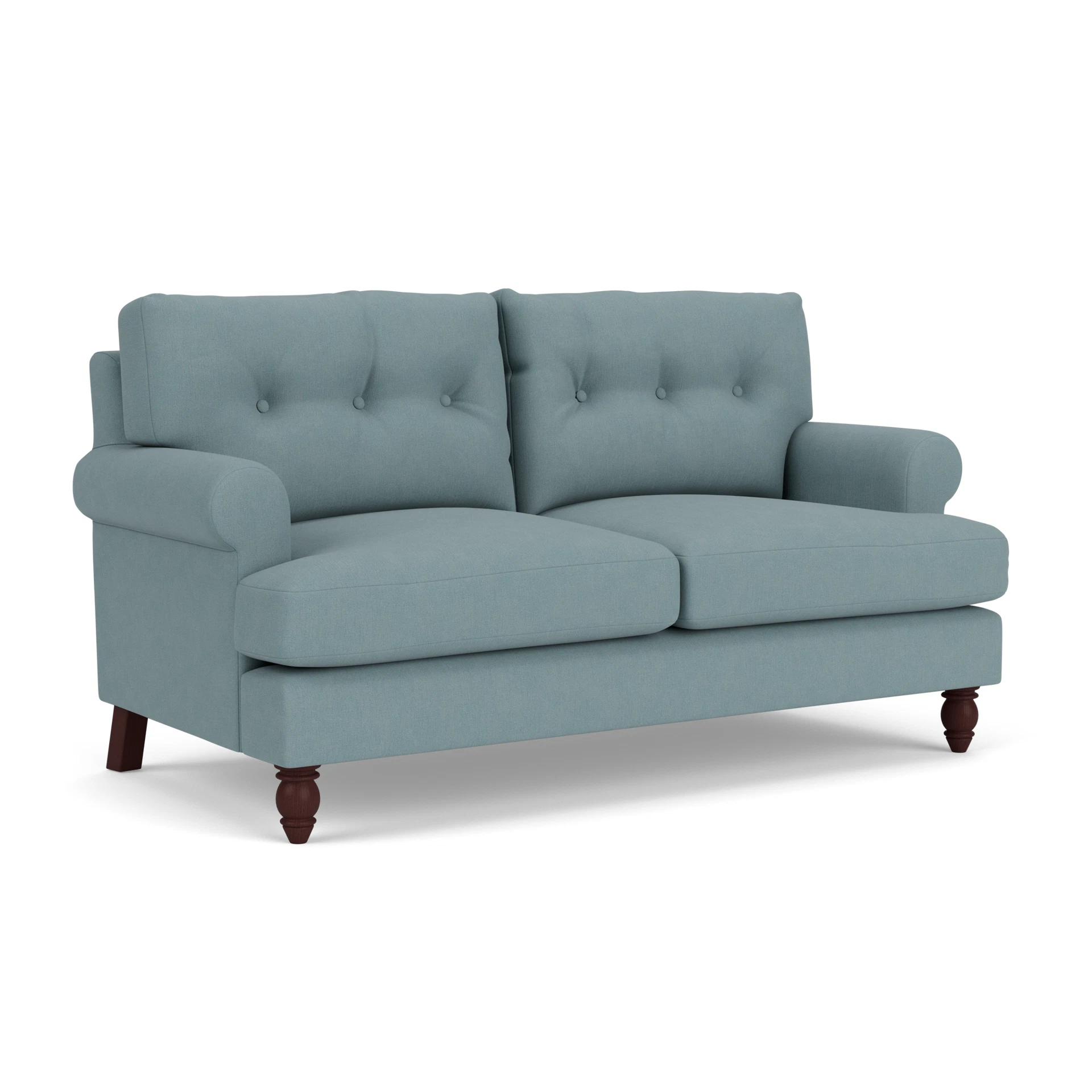Talbot Large 2 Seater Sofa in House Linen Mix - Sky Blue with Light legs