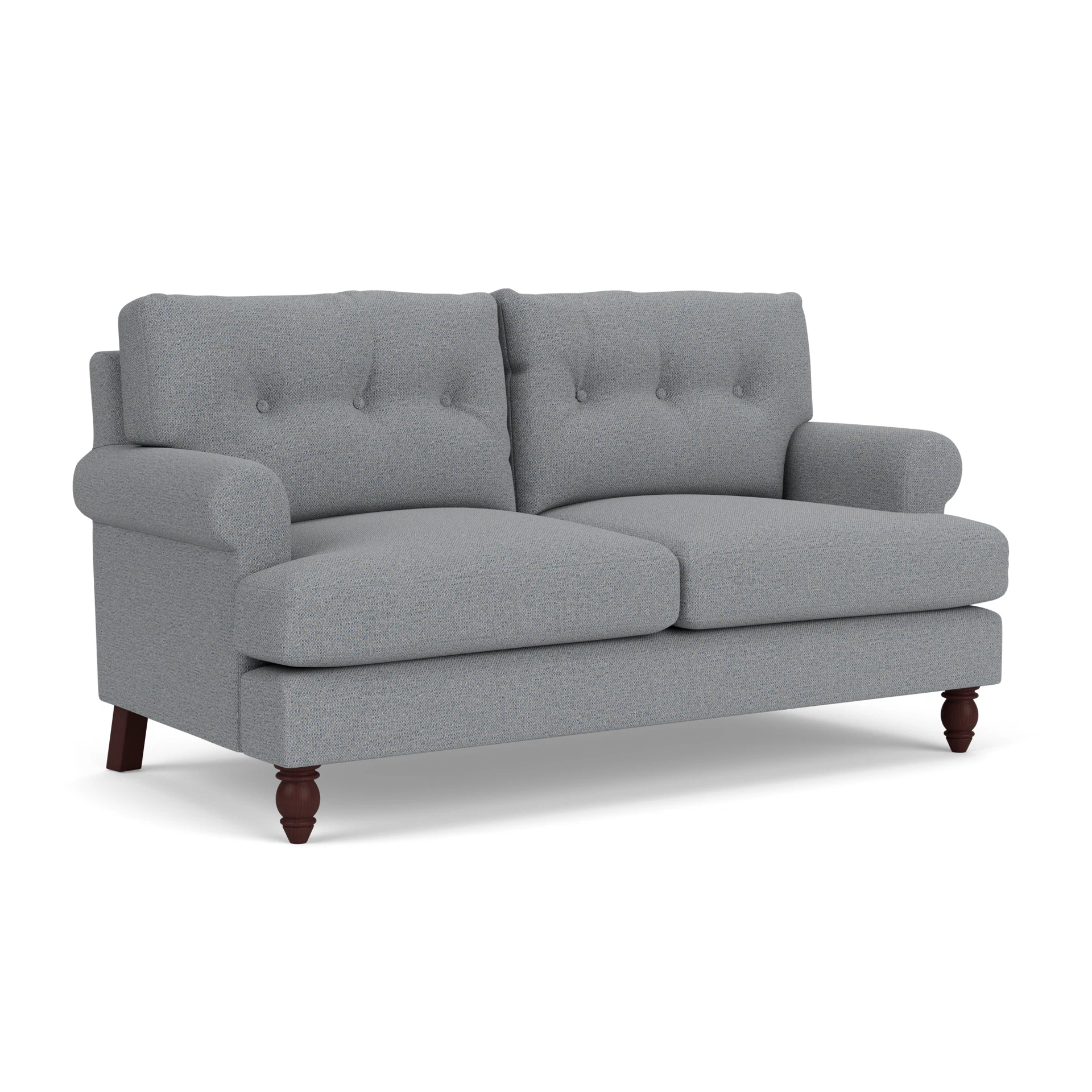 Talbot Large 2 Seater Sofa in House Weave - Blue Marl with Light legs