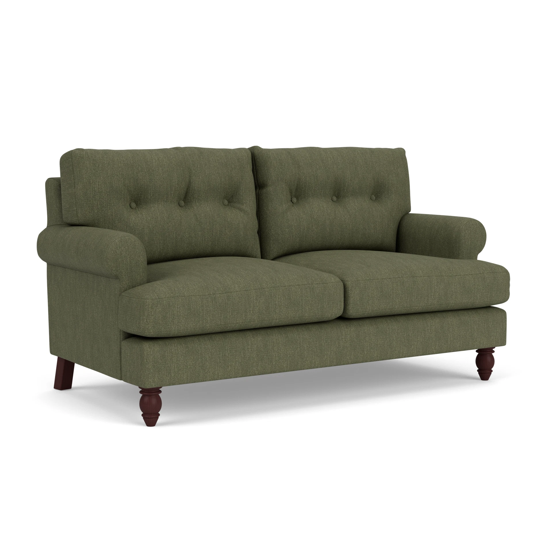 Talbot Large 2 Seater Sofa in Luxury Italian Linen - Fern with Light legs