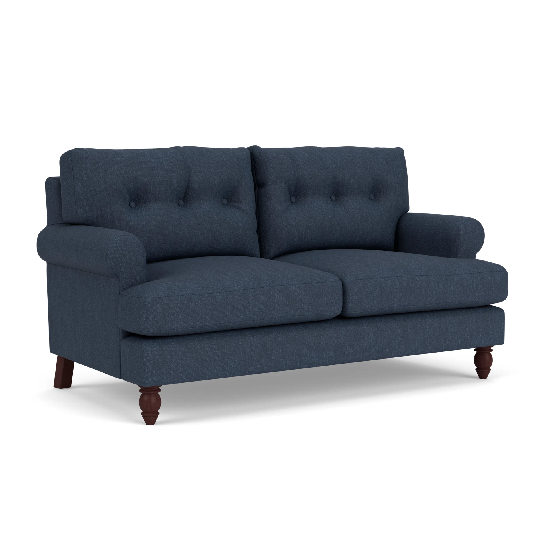 Talbot Large 2 Seater Sofa in Luxury Italian Linen - Indigo with Light legs