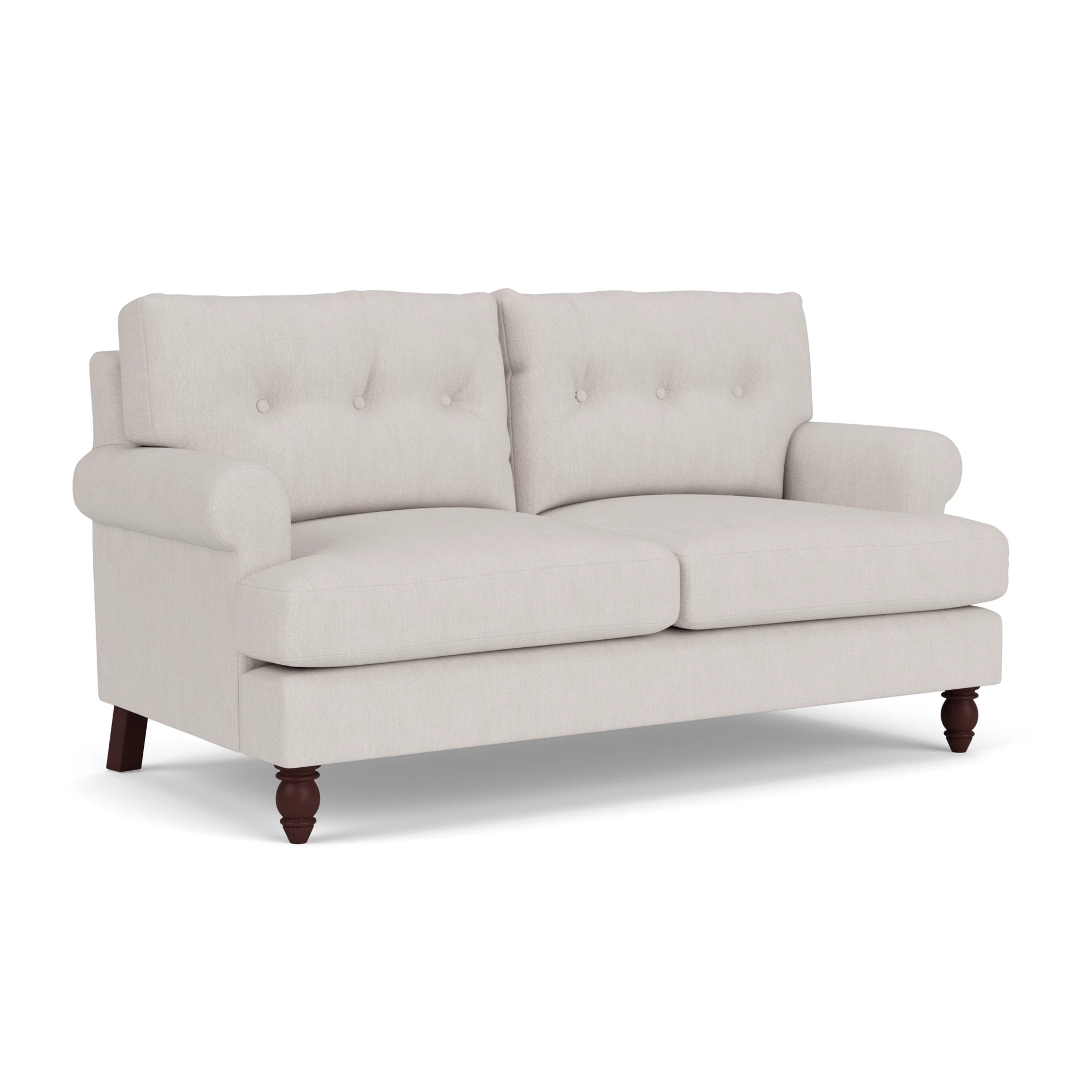 Talbot Large 2 Seater Sofa in Luxury Italian Linen - Soft White with Light legs
