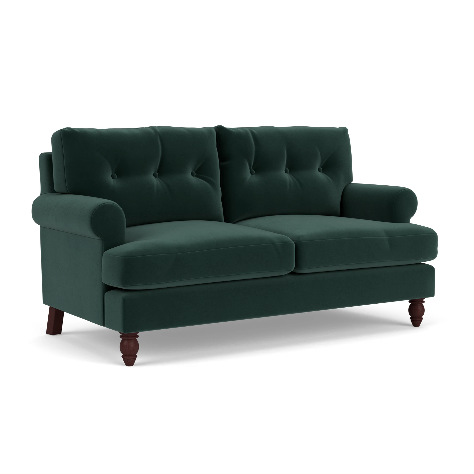 Talbot Large 2 Seater Sofa in Matt Velvet - Lake with Light legs