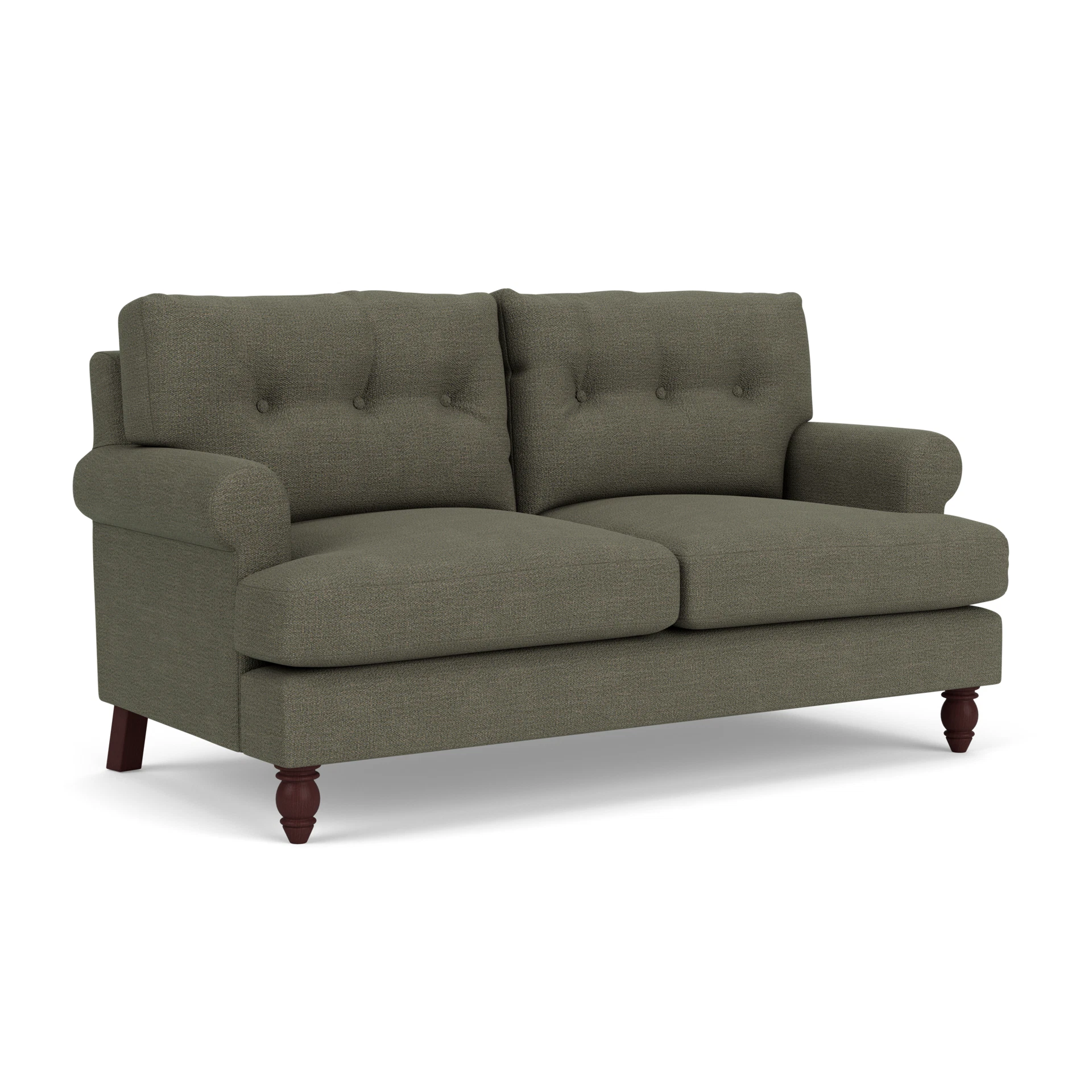 Talbot Large 2 Seater Sofa in Rustic Weave - Deep Forest with Light legs