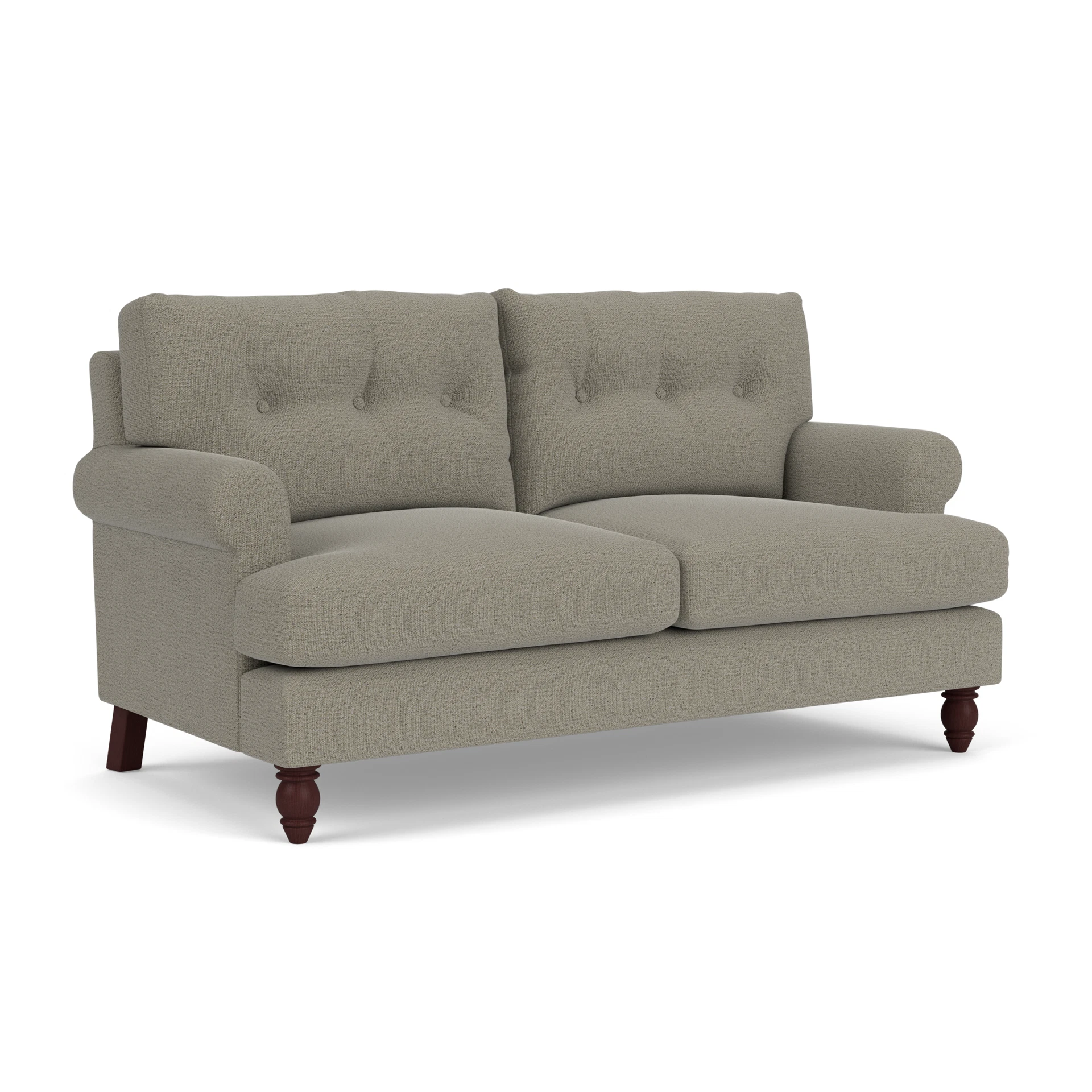 Talbot Large 2 Seater Sofa in Rustic Weave - Flax with Light legs