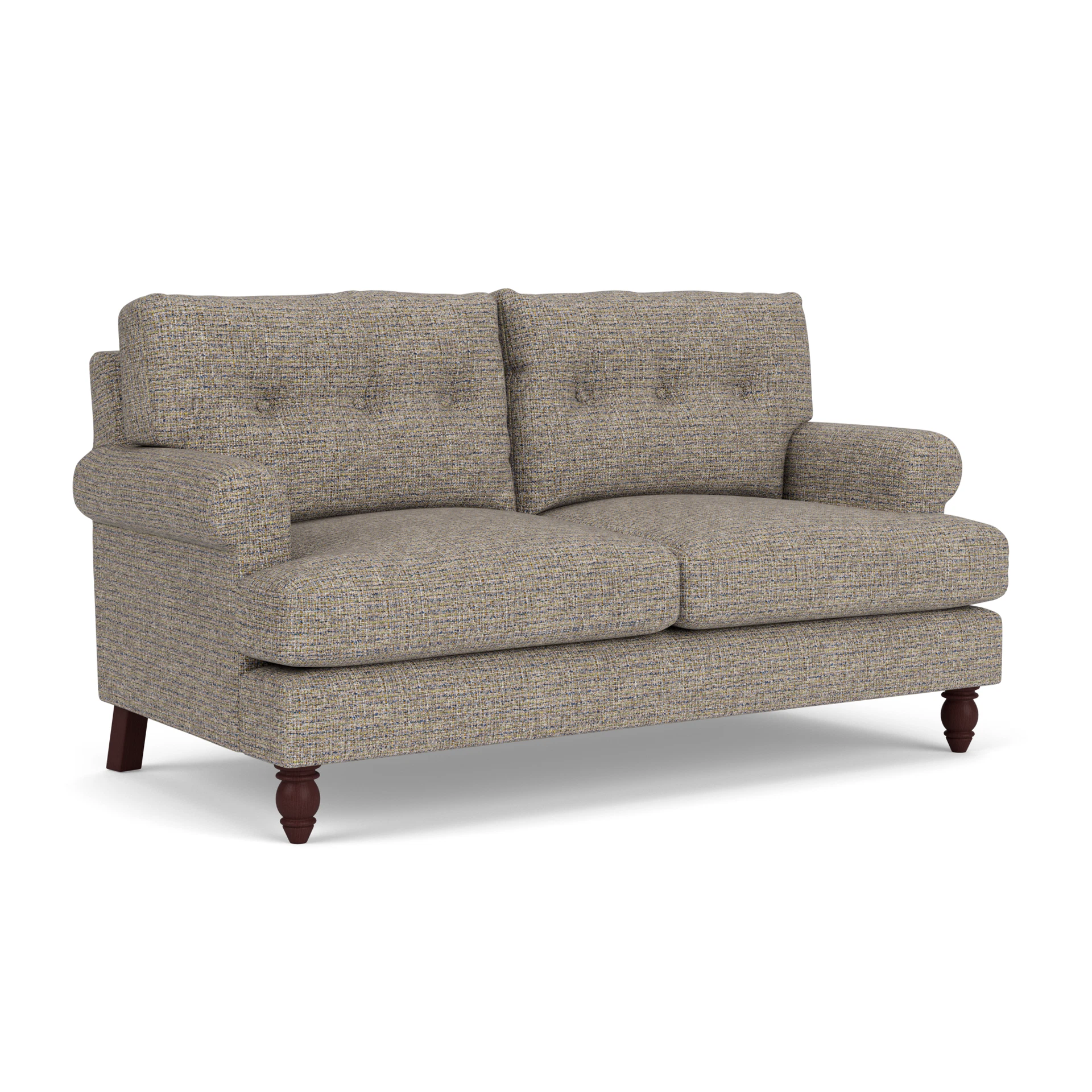 Talbot Large 2 Seater Sofa in Textured Weave - Shoreline Mix with Light legs