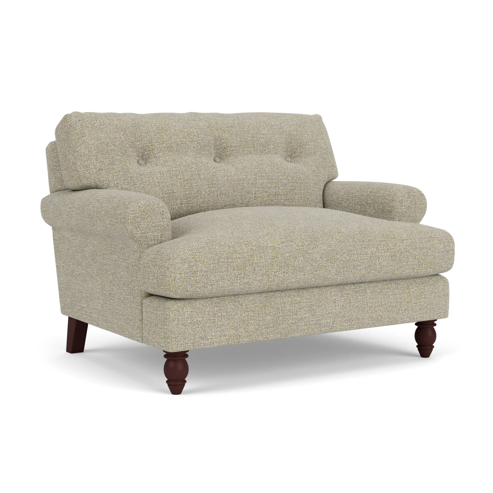 Talbot Love Seat in Aquaclean Oxford - Lichen with Light legs