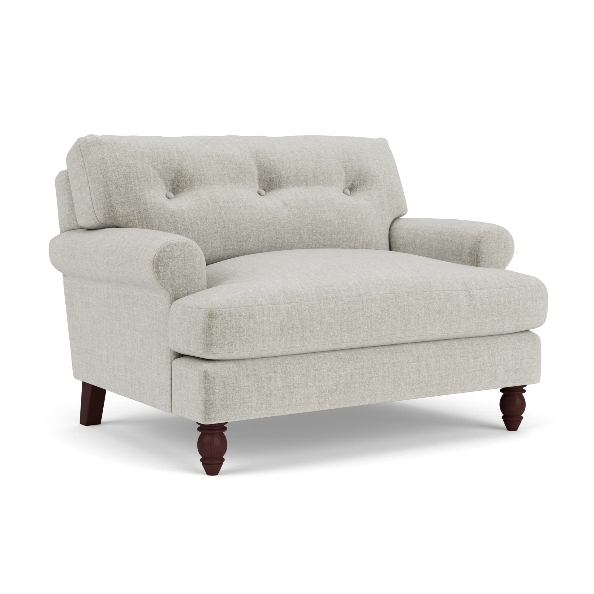 Talbot Love Seat in Eco Chenille - Grey Mist with Light legs