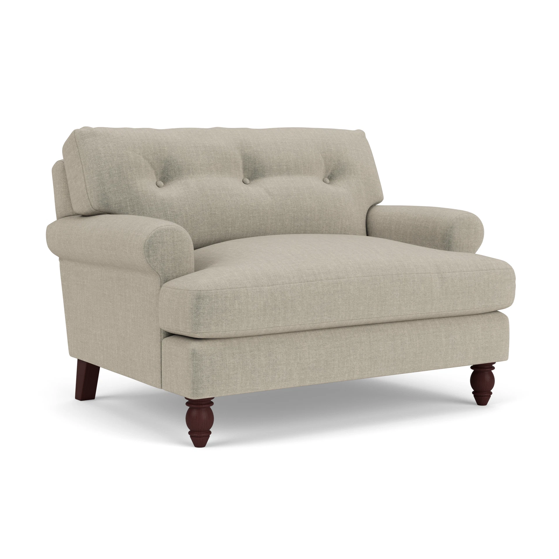 Talbot Love Seat in Eco Chenille - Natural with Light legs