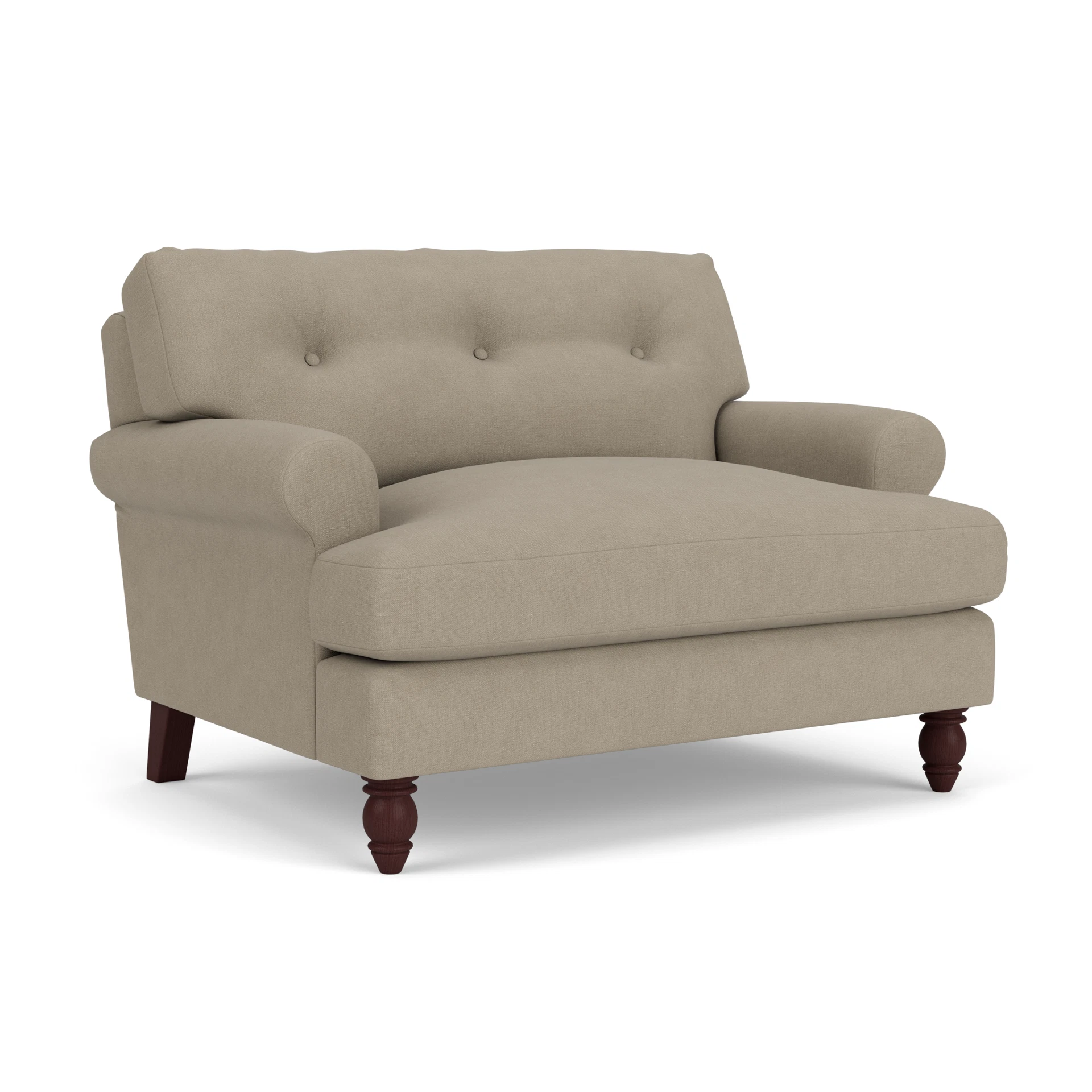 Talbot Love Seat in House Linen Mix - Dove Grey with Light legs