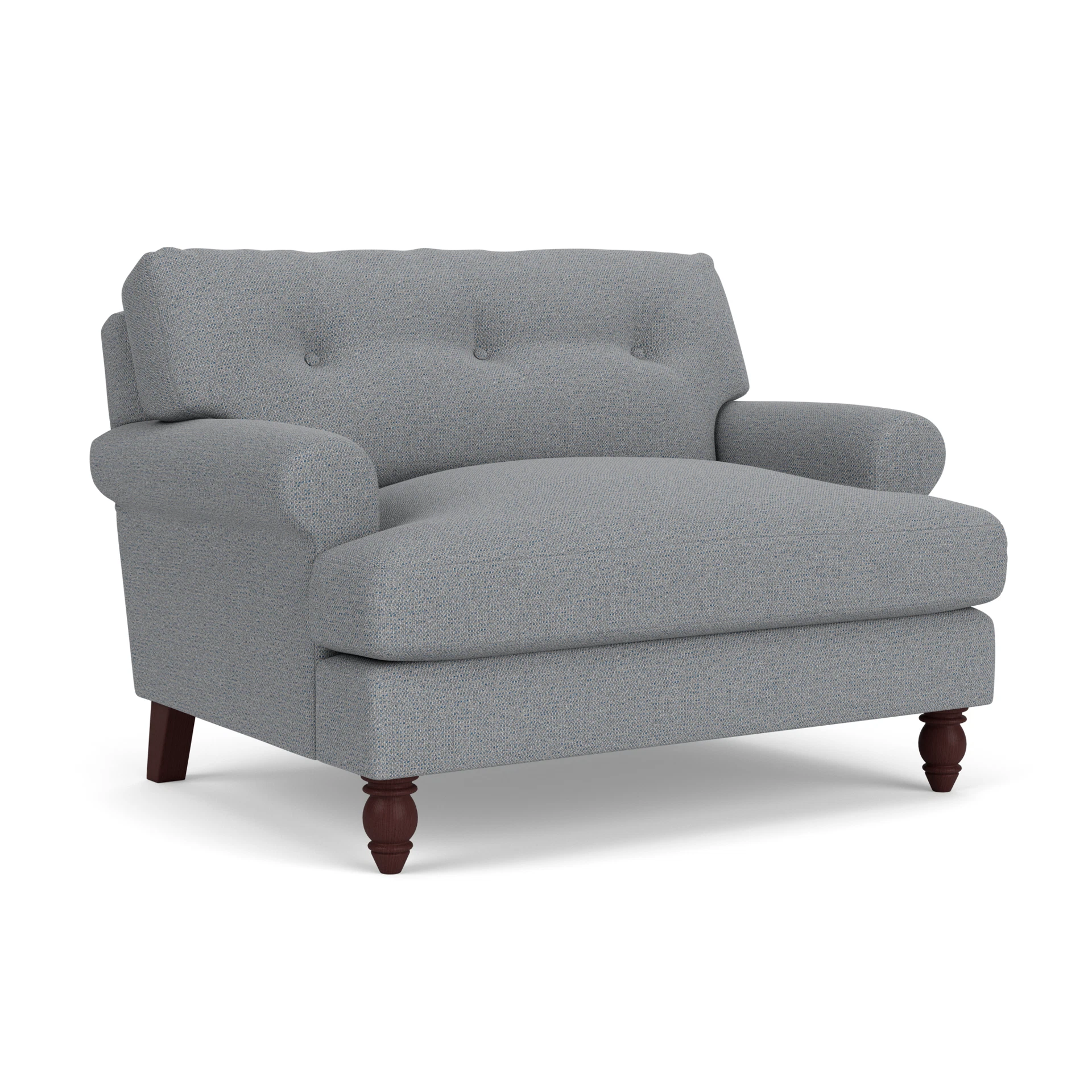Talbot Love Seat in House Weave - Blue Marl with Light legs