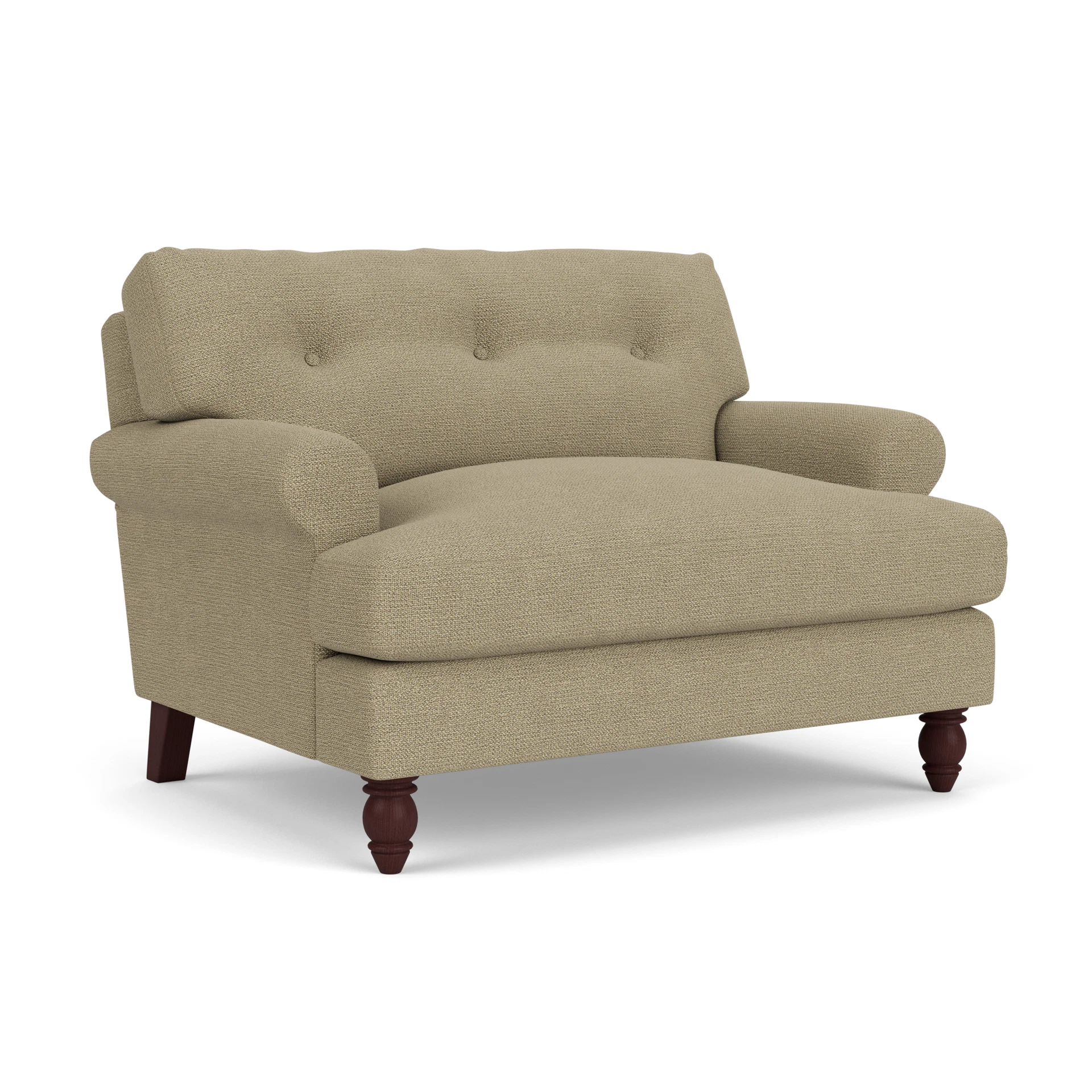 Talbot Love Seat in House Weave - Green Marl with Light legs