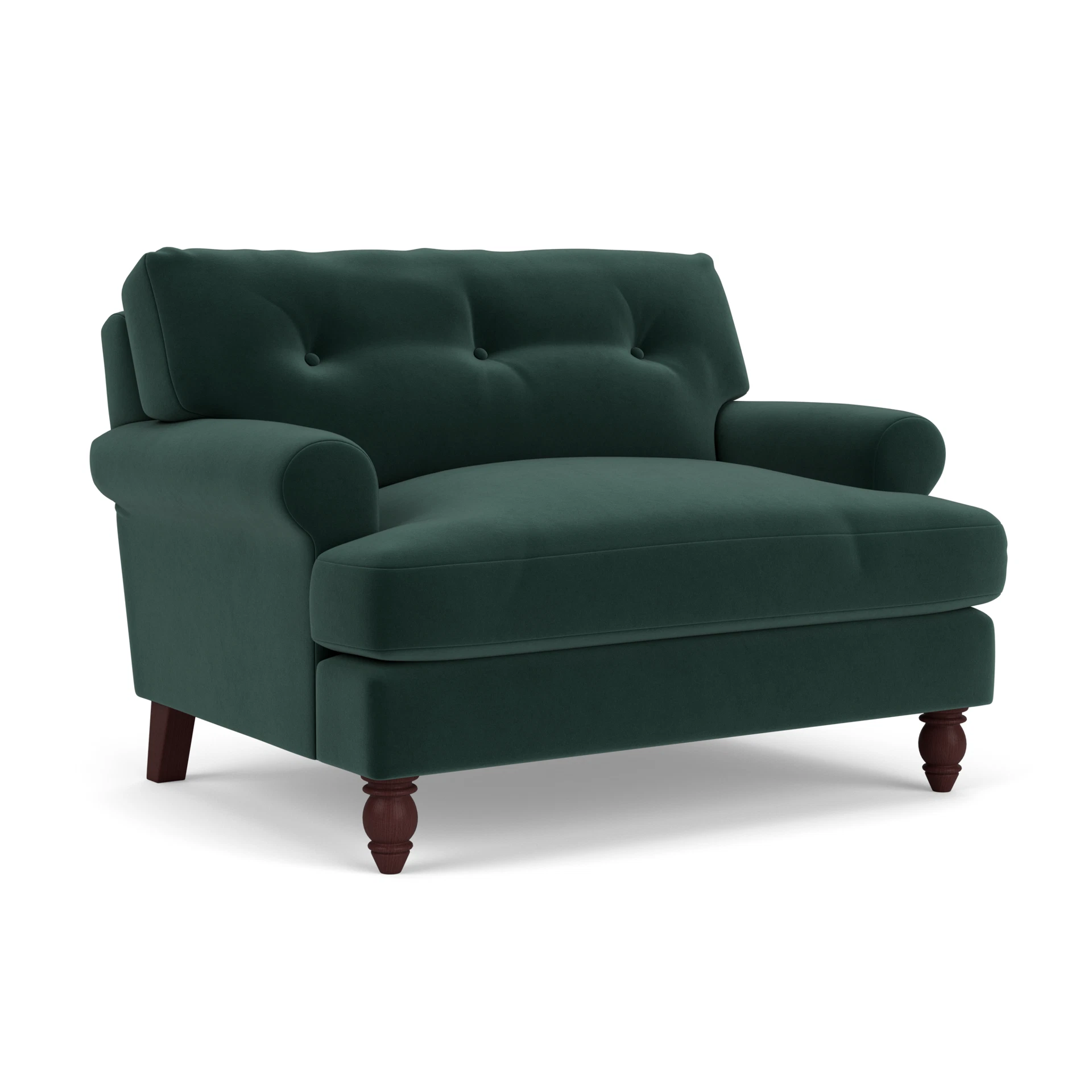 Talbot Love Seat in Matt Velvet - Lake with Light legs
