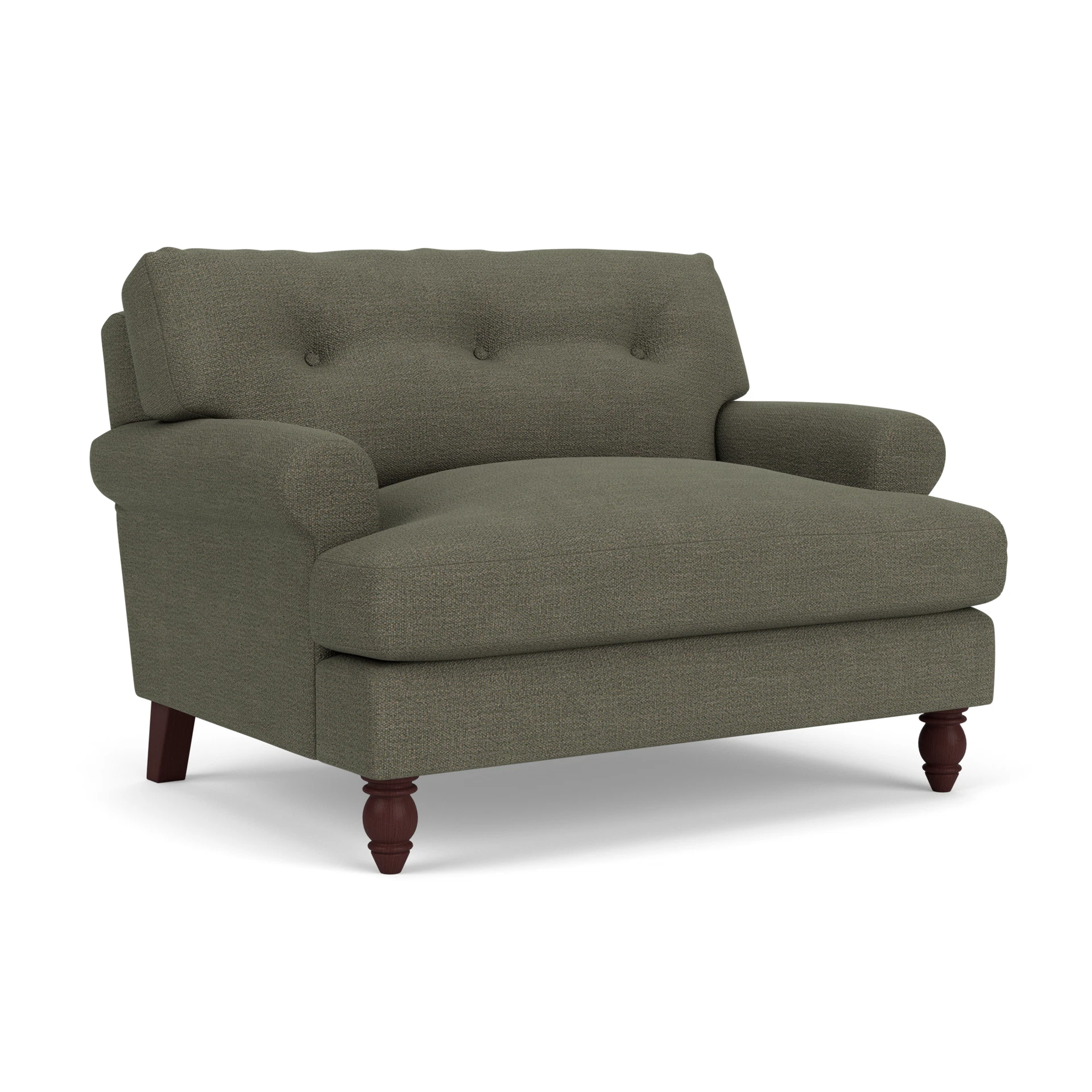 Talbot Love Seat in Rustic Weave - Deep Forest with Light legs