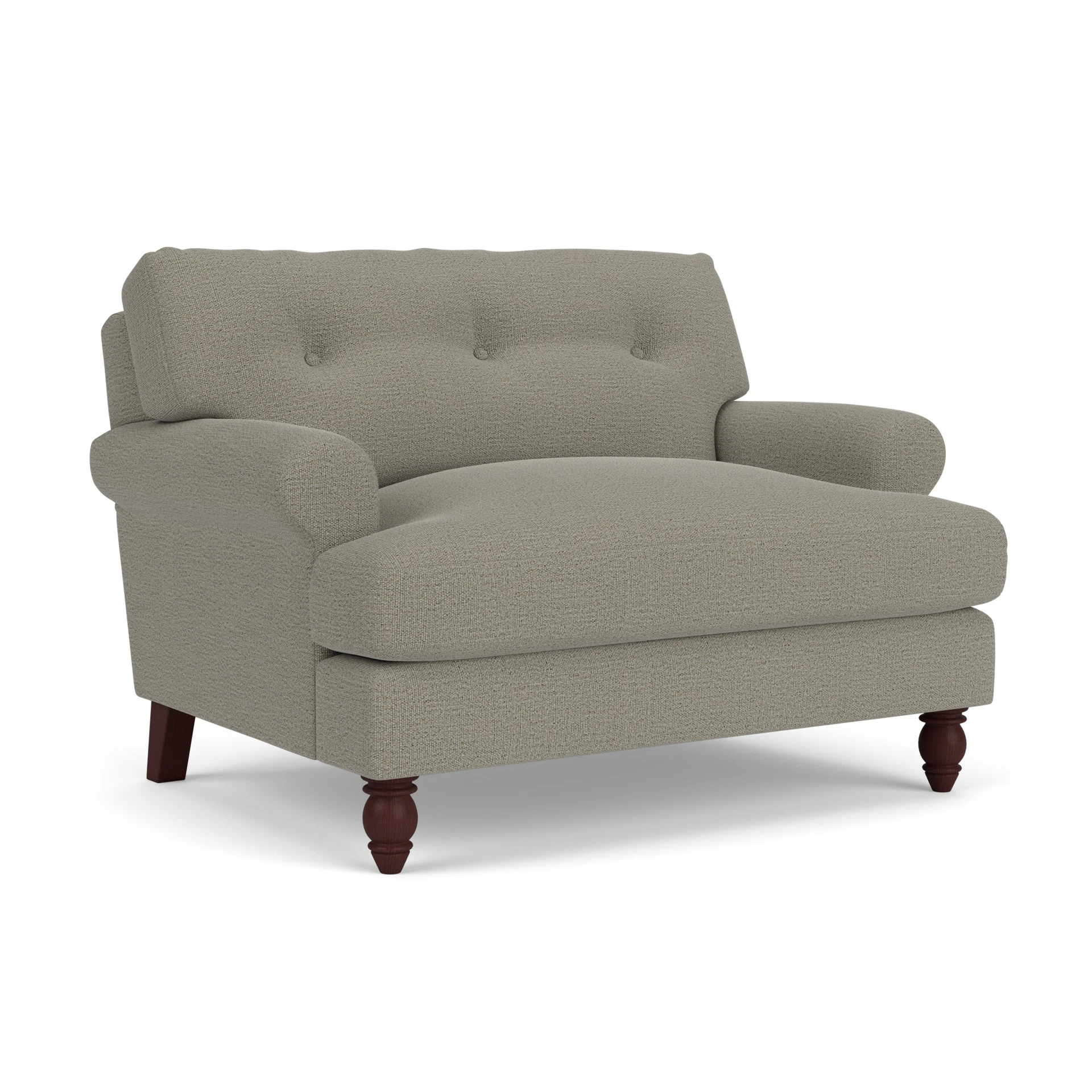 Talbot Love Seat in Rustic Weave - Flax with Light legs