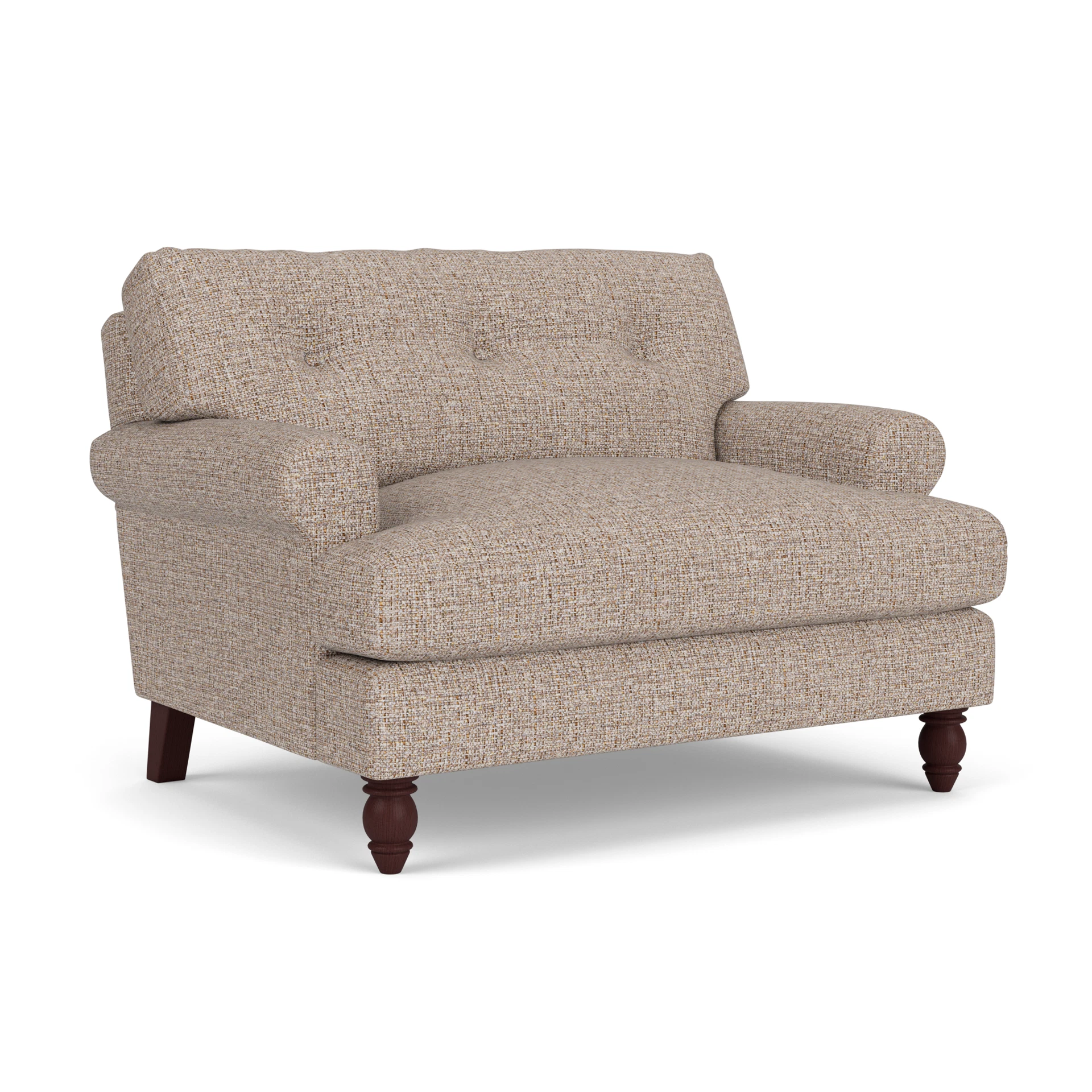 Talbot Love Seat in Textured Weave - Natural Mix with Light legs