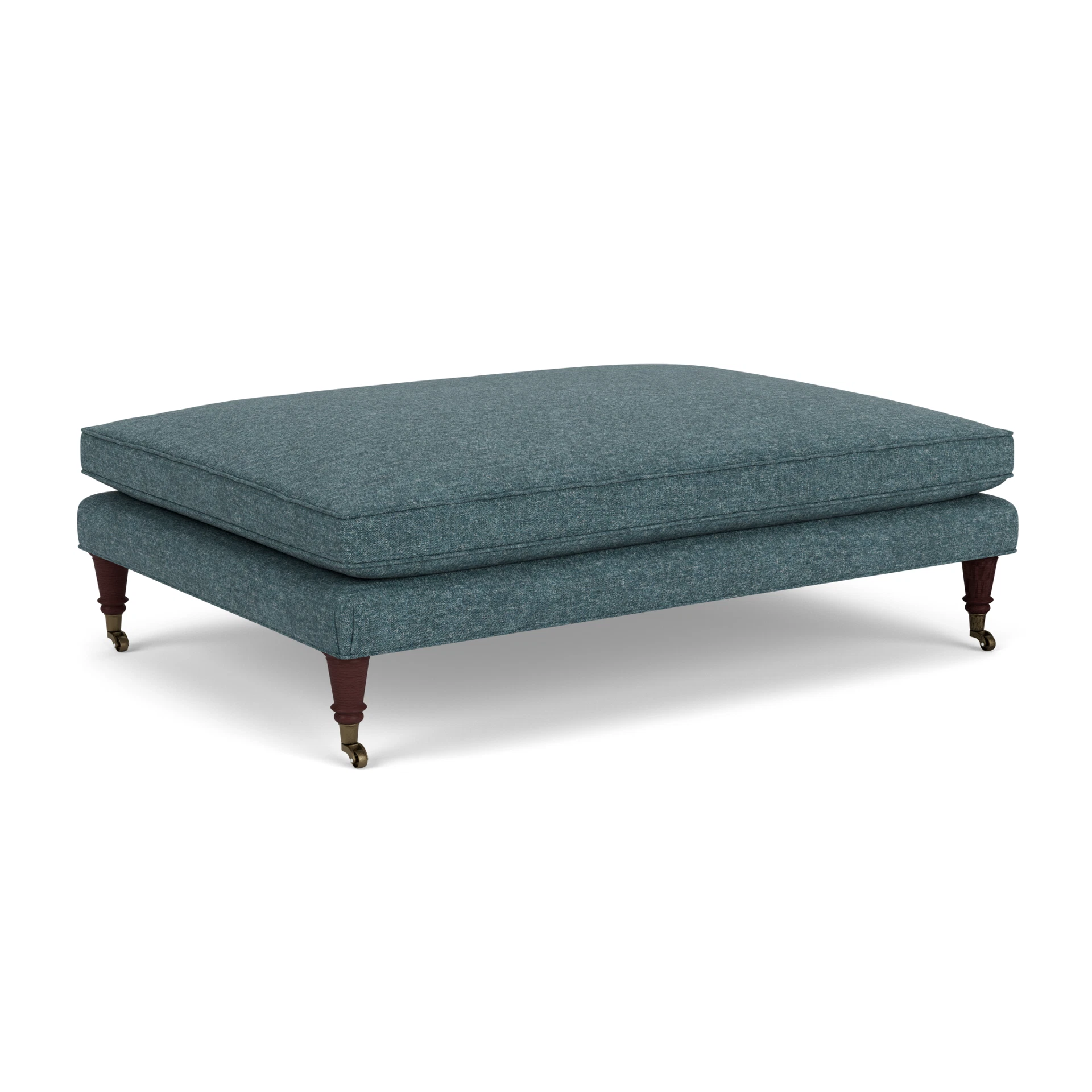 Taylor Foot Stool in Aquaclean Oxford - Lake Marl with Light legs