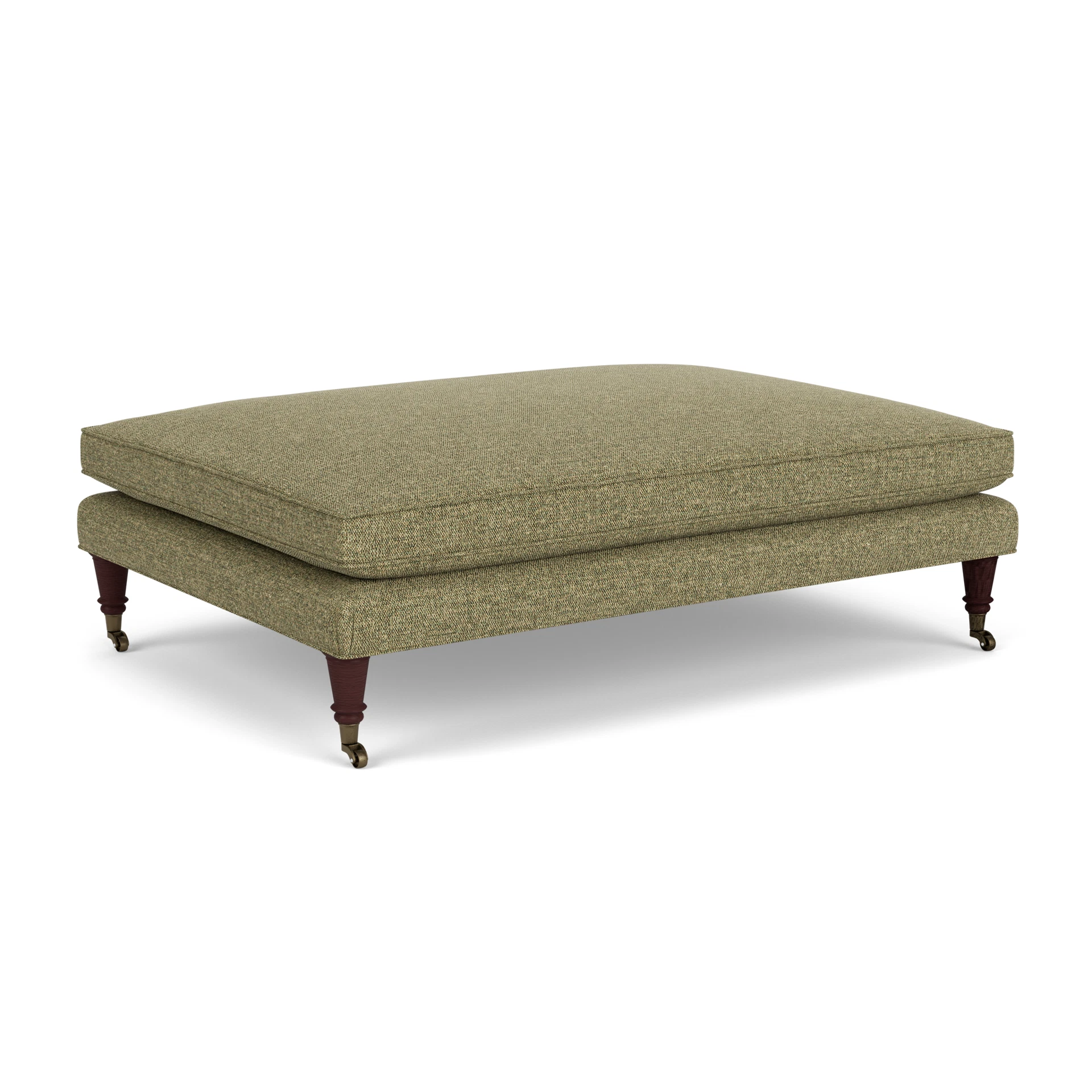 Taylor Foot Stool in Aquaclean Oxford - Sage with Light legs