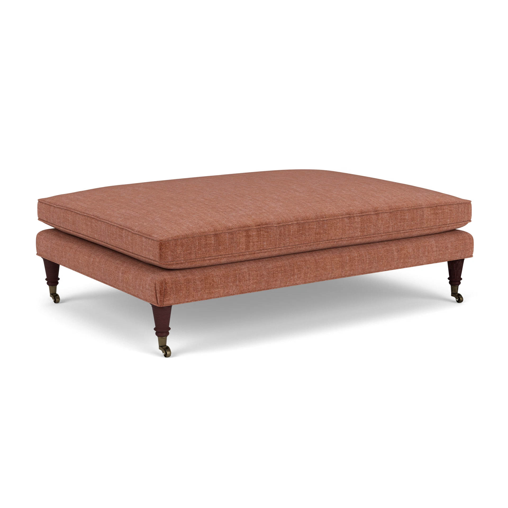 Taylor Foot Stool in Eco Chenille - Cinnamon with Light legs