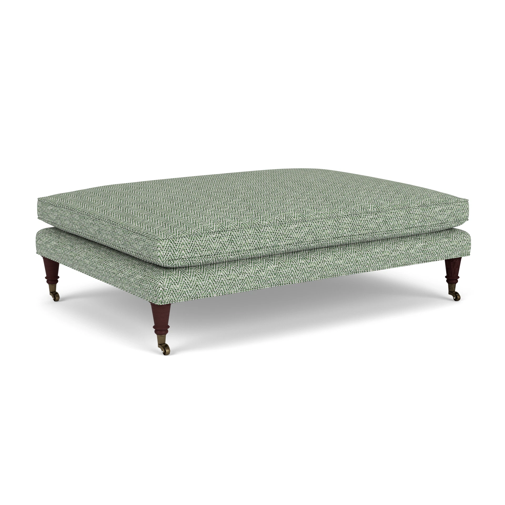 Taylor Foot Stool in Herringbone Weave - Lake with Light legs