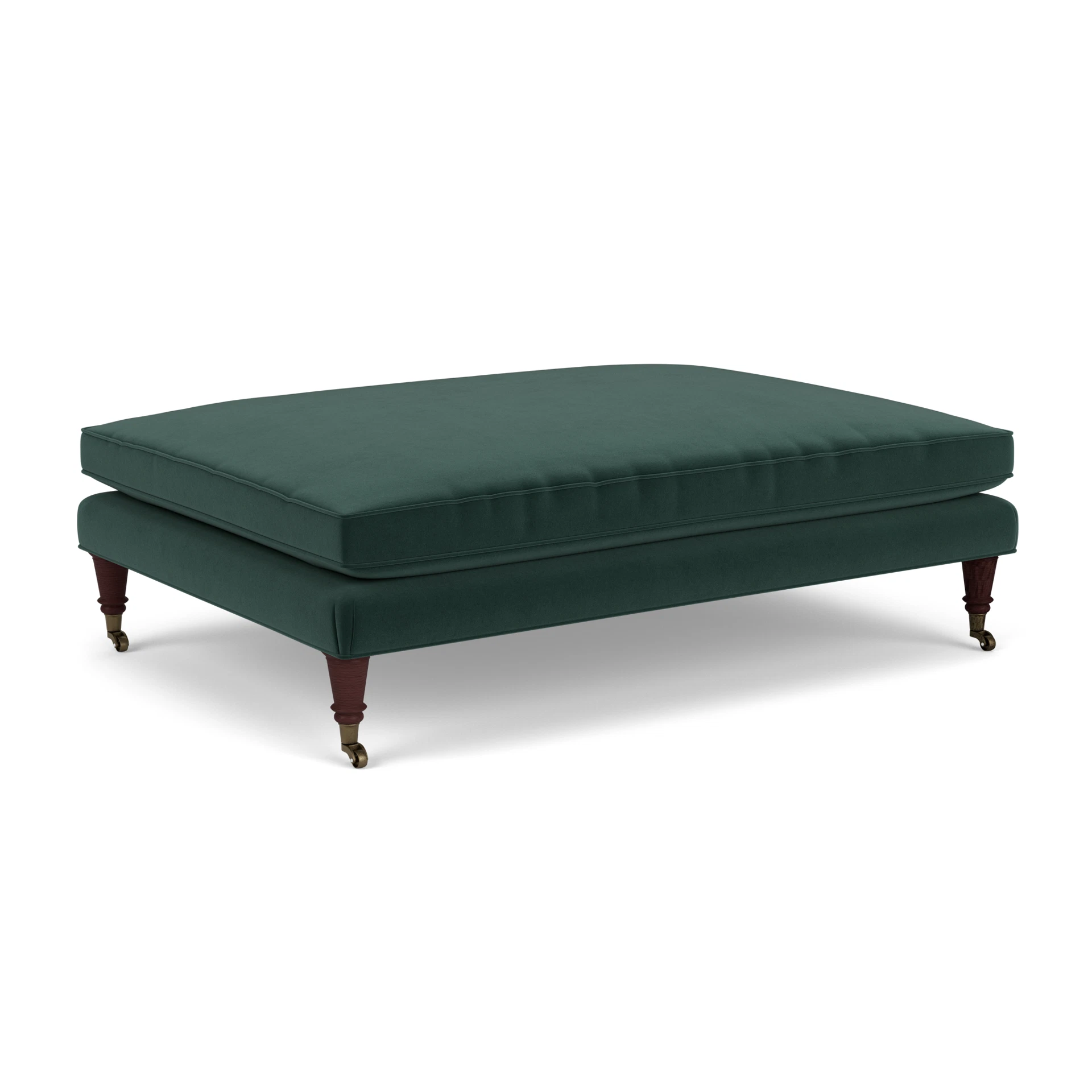 Taylor Foot Stool in Matt Velvet - Lake with Light legs