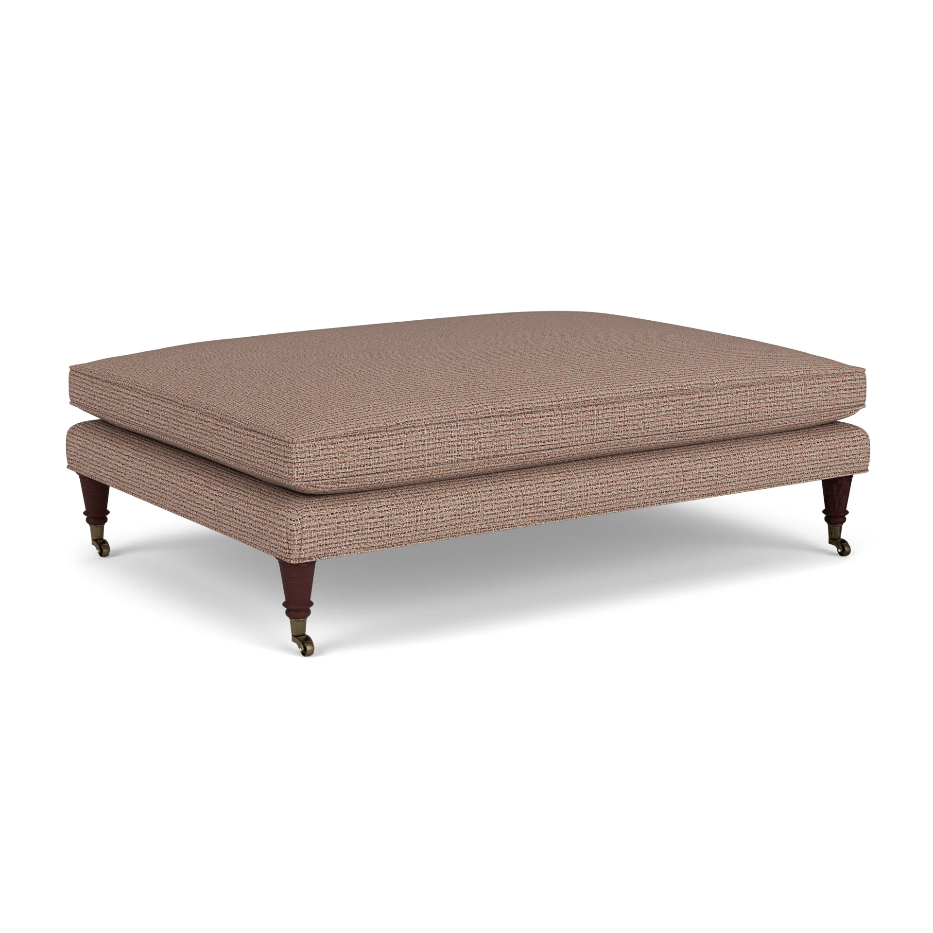 Taylor Foot Stool in Textured Weave - Autumn Mix with Light legs