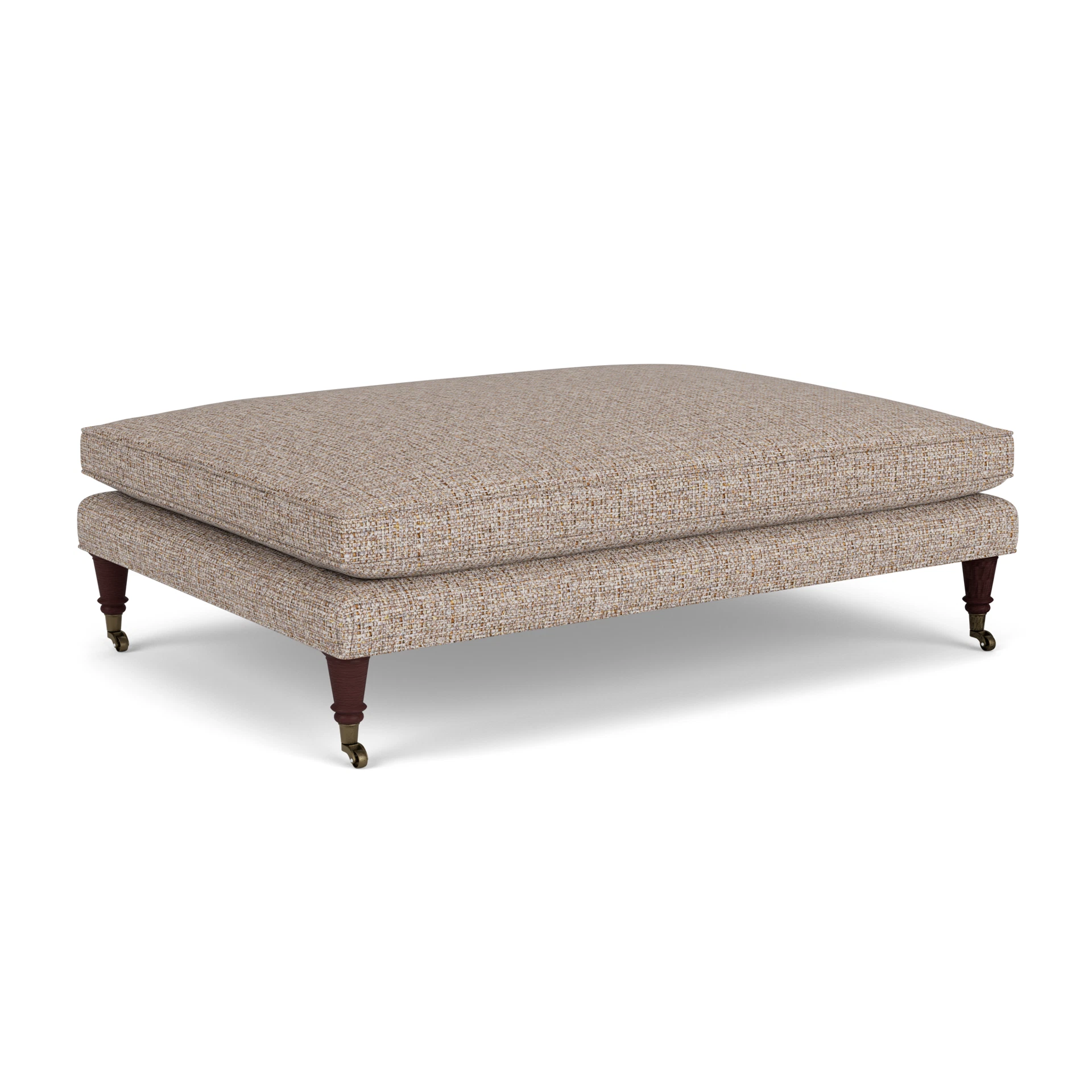 Taylor Foot Stool in Textured Weave - Natural Mix with Light legs