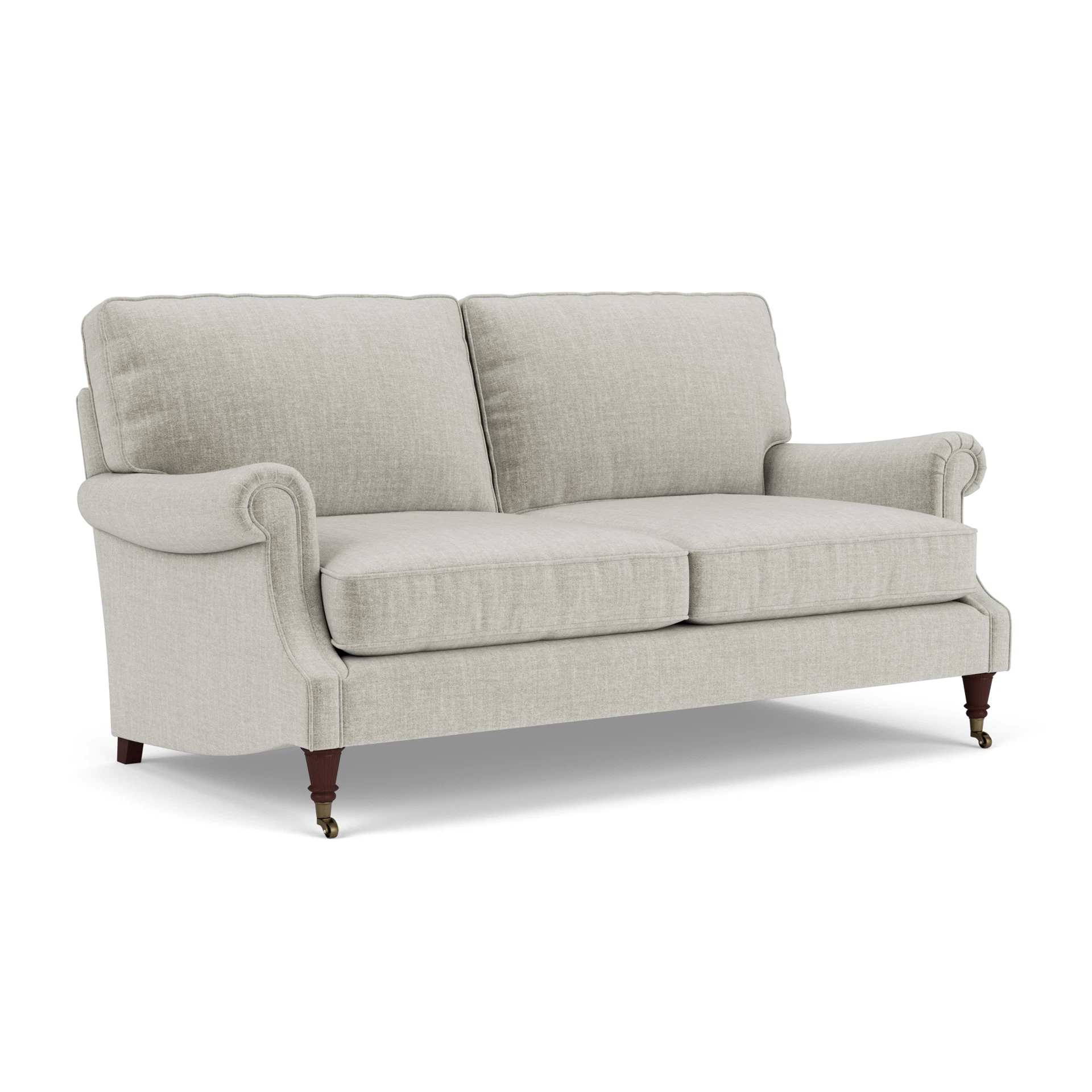 Taylor High Back 3 Seater Sofa in Eco Chenille - Grey Mist with Light legs