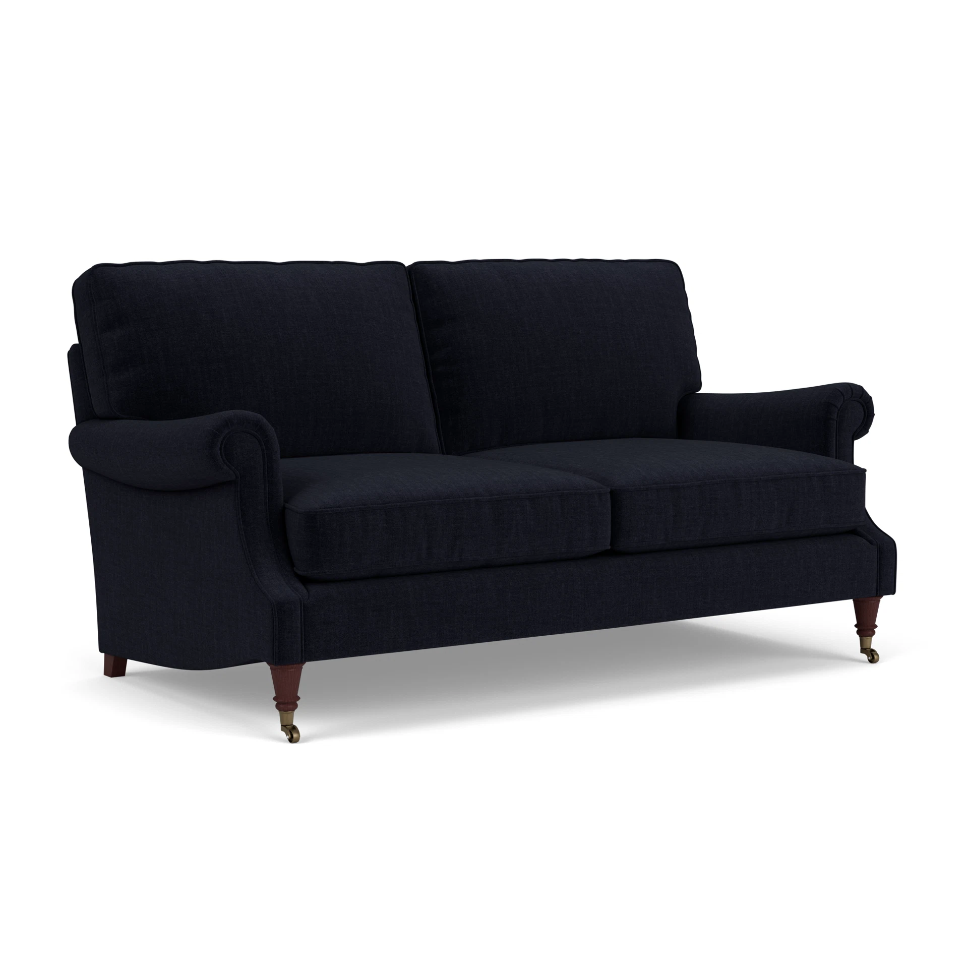 Taylor High Back 3 Seater Sofa in Eco Chenille - Ink with Light legs
